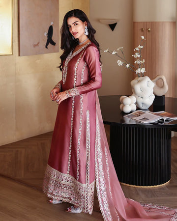 Mushq Pakistan luxury embroidered lawn, chiffon, velvet and bridal designer dresses available online at Khaslibaas with free worldwide delivery."