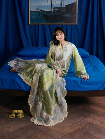 Original Maryam Hussain Pakistani designer embroidered luxury suit available at Khaslibaas with free worldwide delivery.