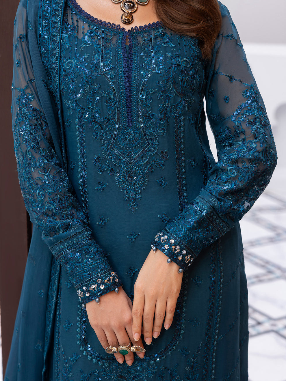 Buy Gulaal Maeri Luxury Chiffion '26 |Mist . choose good quality brands like Maria b zainab Chottani, Hussain Rehar etc... Various Pakistani branded dresses summer fabric, elegant design, perfect for casual & formal wear also shop eid collections from khaslibaas .delivery available in UK, USA, Canada, UAE, Dubai and other countries... 