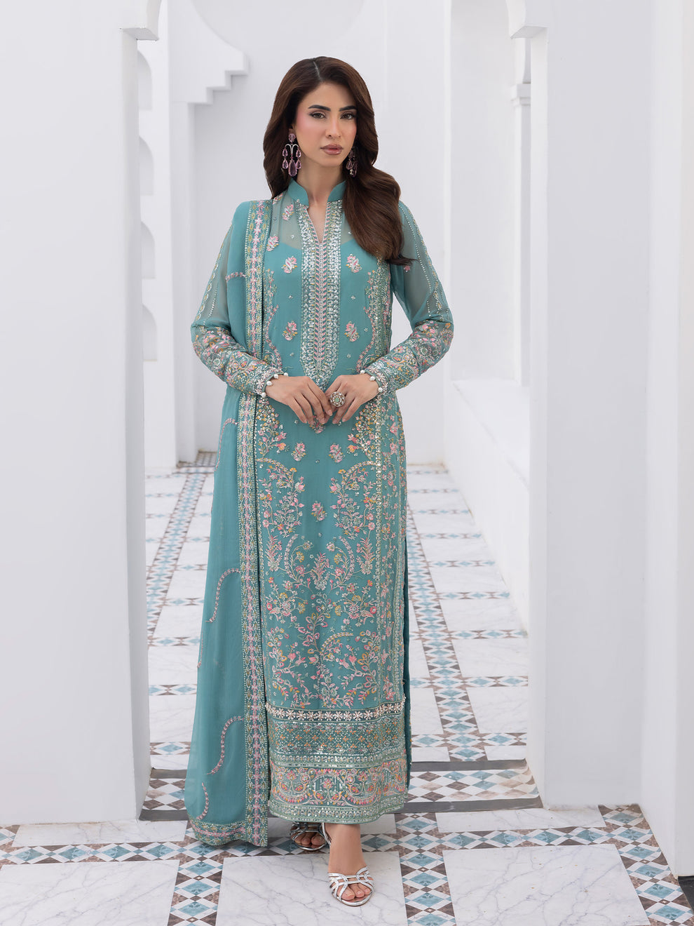 Buy Gulaal Maeri Luxury Chiffion '26 | Desir. choose good quality brands like Maria b zainab Chottani, Hussain Rehar etc... Various Pakistani branded dresses summer fabric, elegant design, perfect for casual & formal wear also shop eid collections from khaslibaas .delivery available in UK, USA, Canada, UAE, Dubai and other countries... 