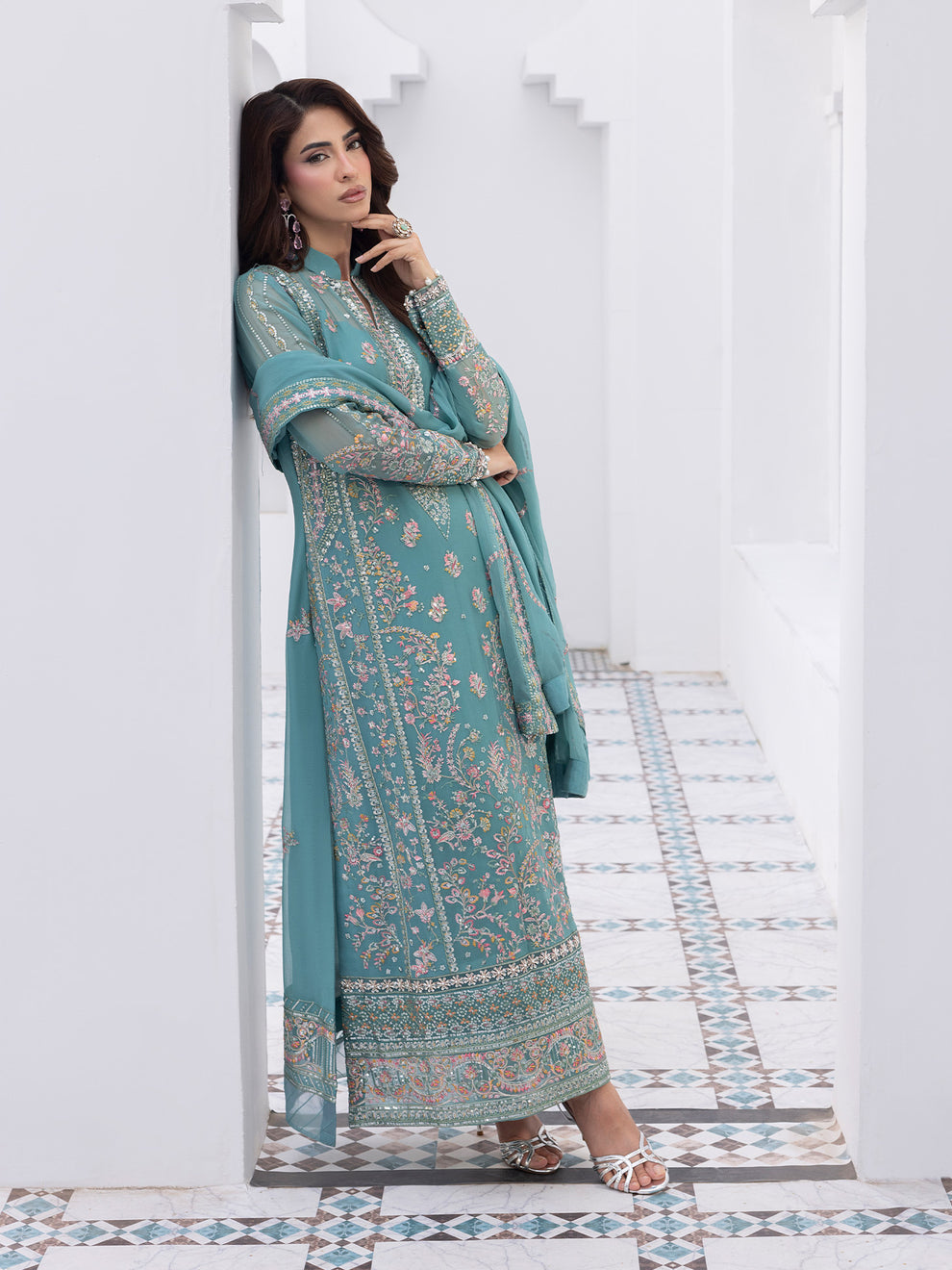 Buy Gulaal Maeri Luxury Chiffion '26 | Desir. choose good quality brands like Maria b zainab Chottani, Hussain Rehar etc... Various Pakistani branded dresses summer fabric, elegant design, perfect for casual & formal wear also shop eid collections from khaslibaas .delivery available in UK, USA, Canada, UAE, Dubai and other countries... 