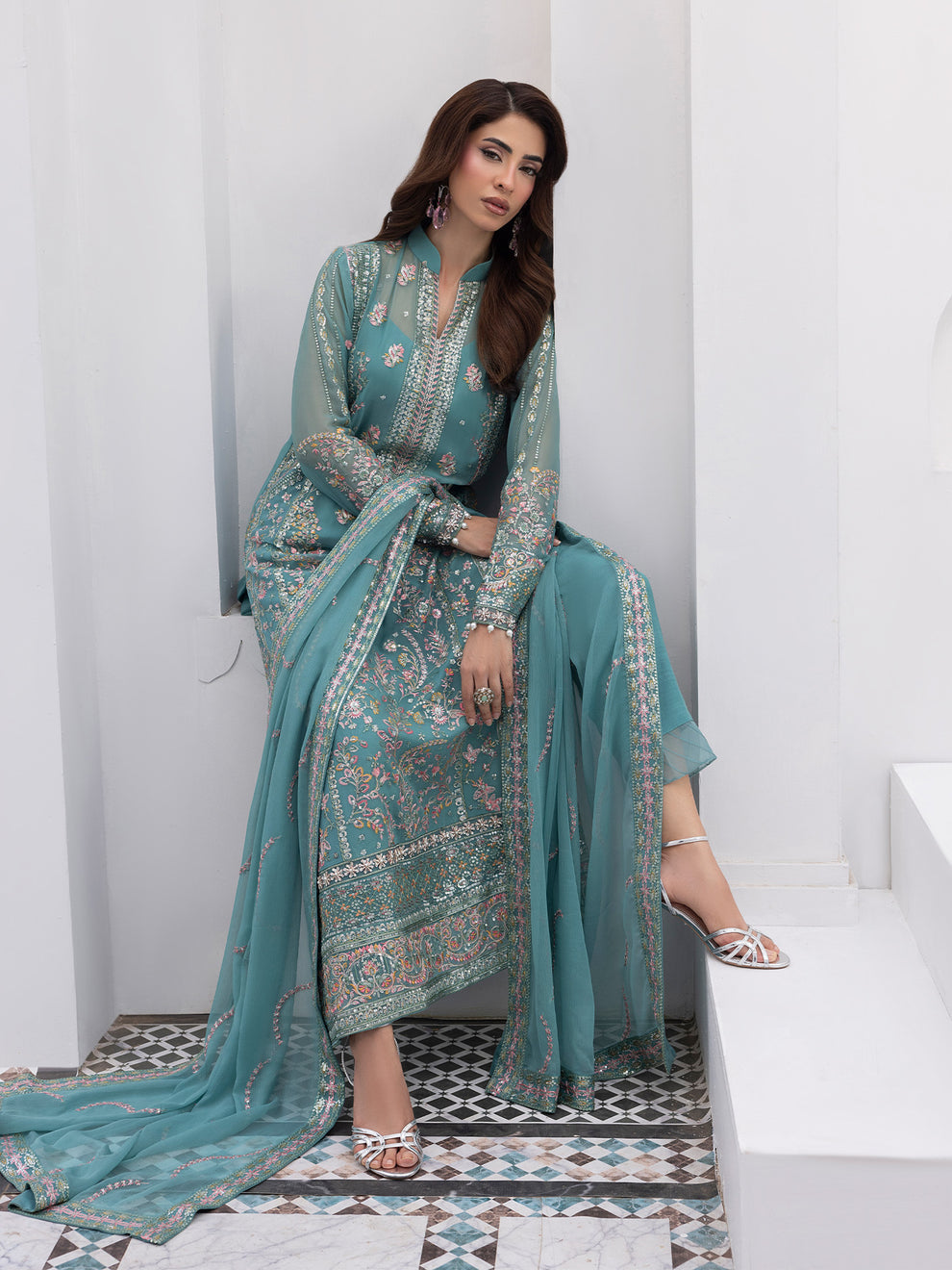 Buy Gulaal Maeri Luxury Chiffion '26 | Desir. choose good quality brands like Maria b zainab Chottani, Hussain Rehar etc... Various Pakistani branded dresses summer fabric, elegant design, perfect for casual & formal wear also shop eid collections from khaslibaas .delivery available in UK, USA, Canada, UAE, Dubai and other countries... 