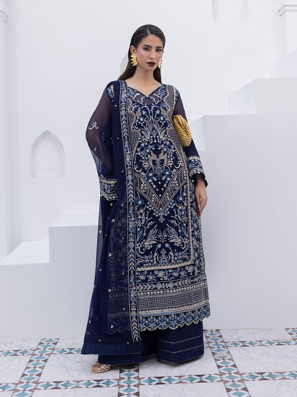 Buy Gulaal Maeri Luxury Chiffion '26 | choose good quality brands like Maria b zainab Chottani, Hussain Rehar etc... Various Pakistani branded dresses summer fabric, elegant design, perfect for casual & formal wear also shop eid collections from khaslibaas .delivery available in UK, USA, Canada, UAE, Dubai and other countries... 