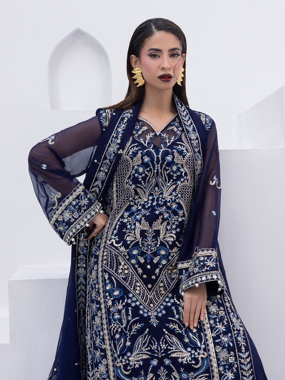 Buy Gulaal Maeri Luxury Chiffion '26 | choose good quality brands like Maria b zainab Chottani, Hussain Rehar etc... Various Pakistani branded dresses summer fabric, elegant design, perfect for casual & formal wear also shop eid collections from khaslibaas .delivery available in UK, USA, Canada, UAE, Dubai and other countries... 