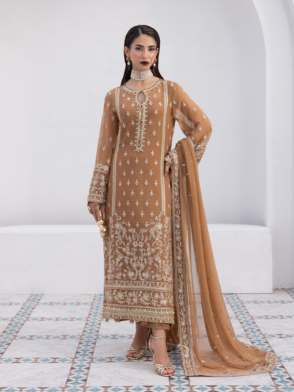Buy Gulaal Maeri Luxury Chiffion '26 | Mirage . choose good quality brands like Maria b zainab Chottani, Hussain Rehar etc... Various Pakistani branded dresses summer fabric, elegant design, perfect for casual & formal wear also shop eid collections from khaslibaas .delivery available in UK, USA, Canada, UAE, Dubai and other countries... 