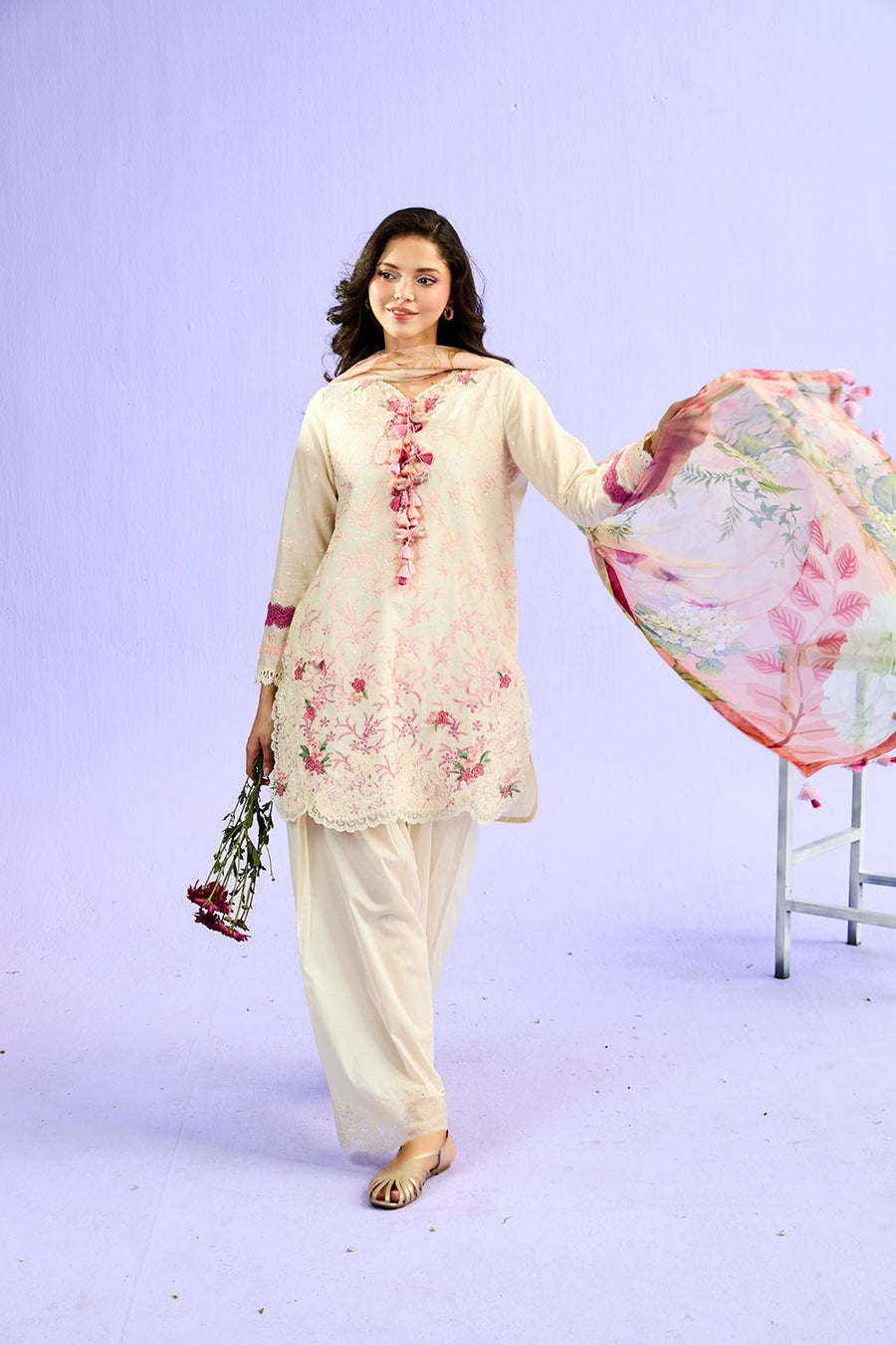 Buy from khaslibaas | sobia nazir VITAL 2026 Vol 2  | 3 piece unstitched embroidered lawn suit for women (design 1A).choose good quality brands like Maria b zainab Chottani Various Pakistani branded dresses summer fabric, elegant design, perfect for casual & formal wear.delivery available in UK, USA, Canada, UAE, Dubai and other countries... 