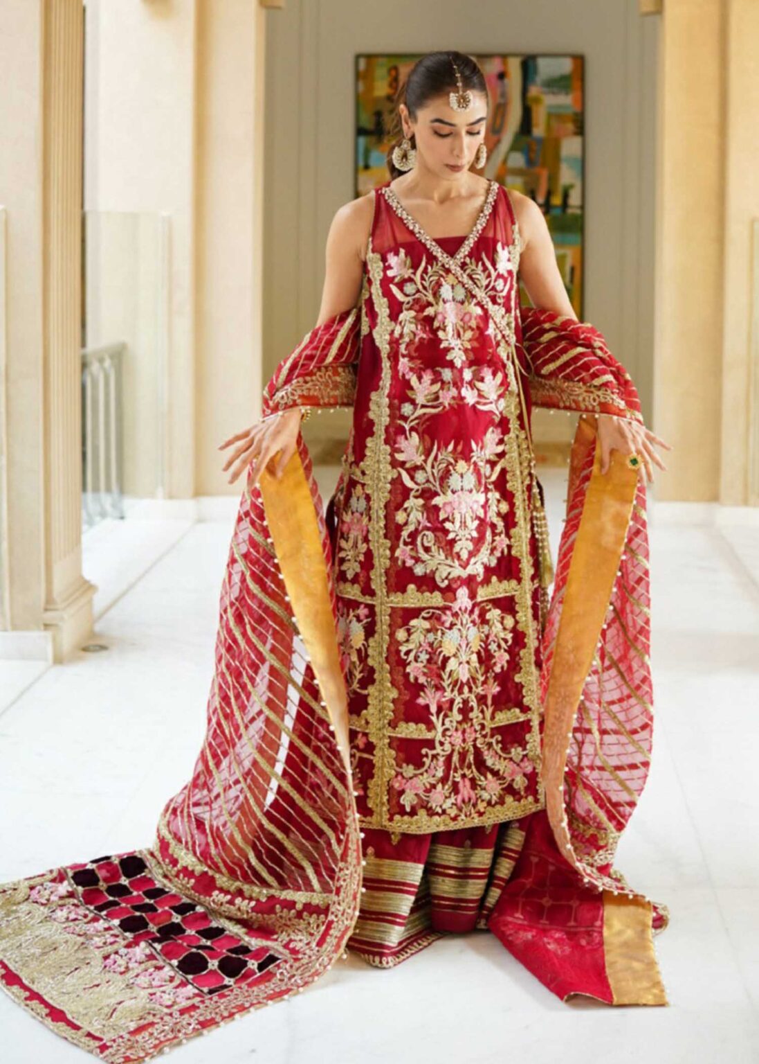 Buy Crimson Scarlet – 2A Wedding Collection | FESTIVE Dress 2026.choose good quality brands like Maria b zainab Chottani, Hussain Rehar etc... Various Pakistani branded dresses summer fabric, elegant design, perfect for casual & formal wear also shop eid collections from khaslibaas .delivery available in UK, USA, Canada, UAE, Dubai and other countries... 