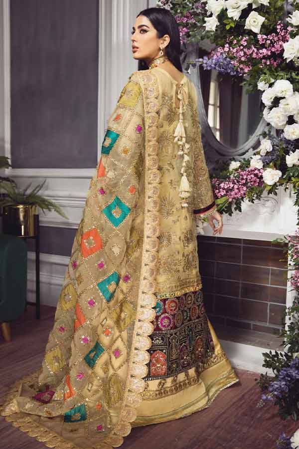 Buy Ezra D#08 (Dhanak) Wedding Collection`22 | FESTIVE Dress 2026.choose good quality brands like Maria b zainab Chottani, Hussain Rehar etc... Various Pakistani branded dresses summer fabric, elegant design, perfect for casual & formal wear also shop eid collections from khaslibaas .delivery available in UK, USA, Canada, UAE, Dubai and other countries... 