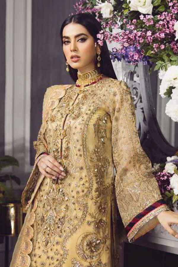 Buy Ezra D#08 (Dhanak) Wedding Collection`22 | FESTIVE Dress 2026.choose good quality brands like Maria b zainab Chottani, Hussain Rehar etc... Various Pakistani branded dresses summer fabric, elegant design, perfect for casual & formal wear also shop eid collections from khaslibaas .delivery available in UK, USA, Canada, UAE, Dubai and other countries... 