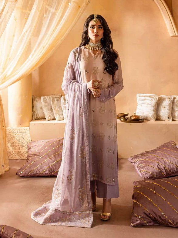 Buy Nureh MK-06 Mukeshkari Embroidered Chiffon. choose good quality brands like Maria b zainab Chottani, Hussain Rehar etc... Various Pakistani branded dresses summer fabric, elegant design, perfect for casual & formal wear also shop eid collections from khaslibaas .delivery available in UK, USA, Canada, UAE, Dubai and other countries... 