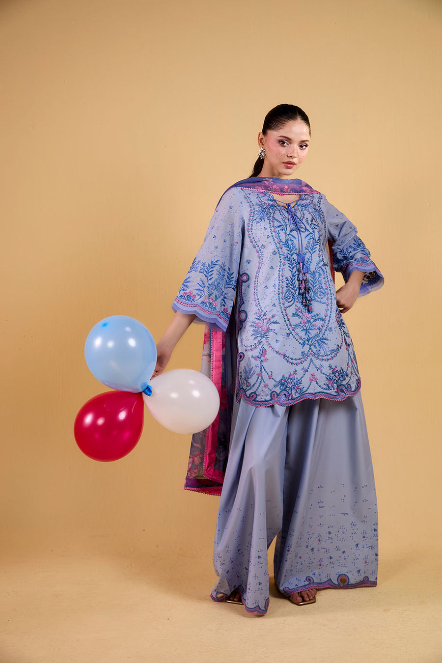 Buy from khaslibaas | sobia nazir VITAL 2026 Vol 2  | 3 piece unstitched embroidered lawn suit for women (design 3A).choose good quality brands like Maria b zainab Chottani Various Pakistani branded dresses summer fabric, elegant design, perfect for casual & formal wear.delivery available in UK, USA, Canada, UAE, Dubai and other countries... 