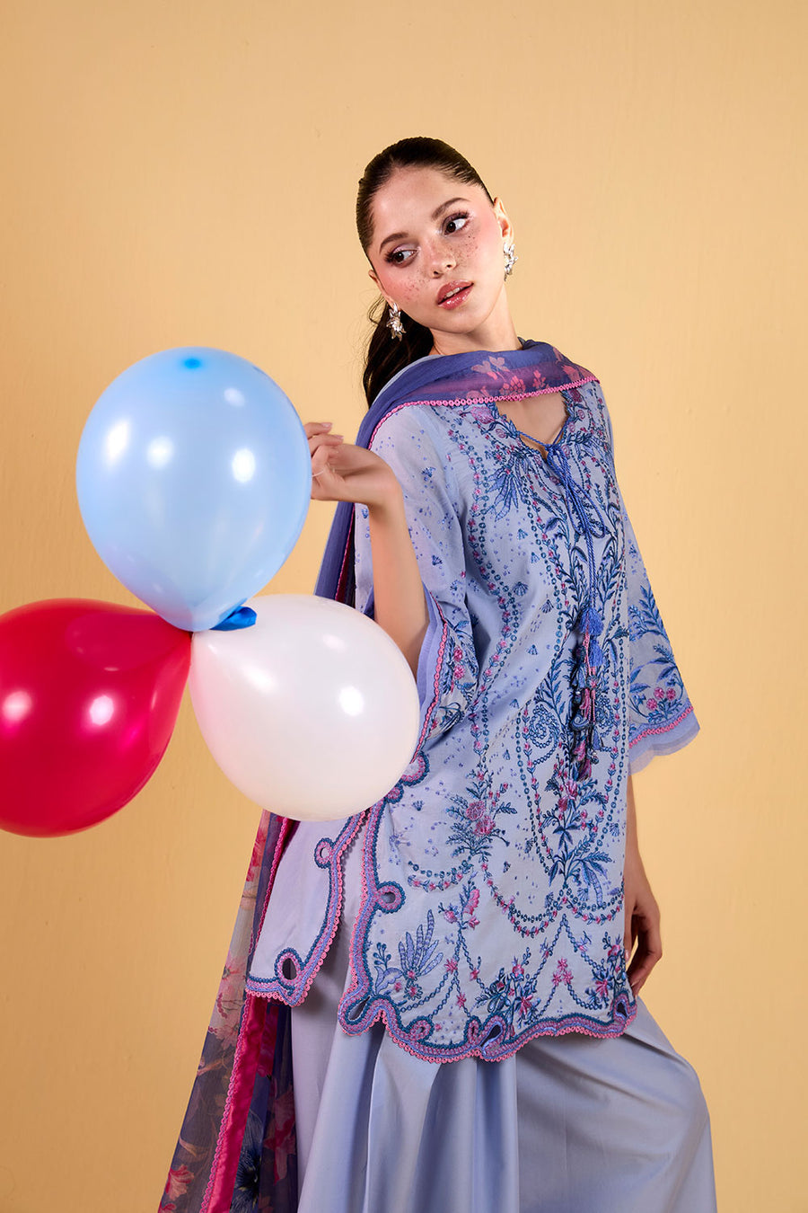 Buy from khaslibaas | sobia nazir VITAL 2026 Vol 2  | 3 piece unstitched embroidered lawn suit for women (design 3A).choose good quality brands like Maria b zainab Chottani Various Pakistani branded dresses summer fabric, elegant design, perfect for casual & formal wear.delivery available in UK, USA, Canada, UAE, Dubai and other countries... 