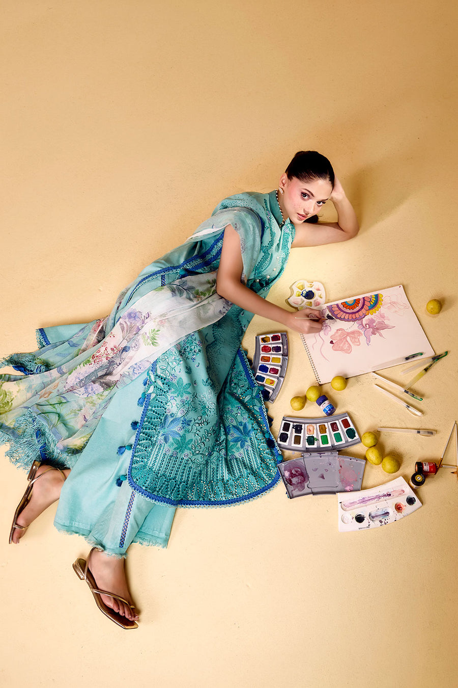 Buy from khaslibaas | sobia nazir VITAL 2026 Vol 2  | 3 piece unstitched embroidered lawn suit for women (design 4B).choose good quality brands like Maria b zainab Chottani Various Pakistani branded dresses summer fabric, elegant design, perfect for casual & formal wear.delivery available in UK, USA, Canada, UAE, Dubai and other countries... 