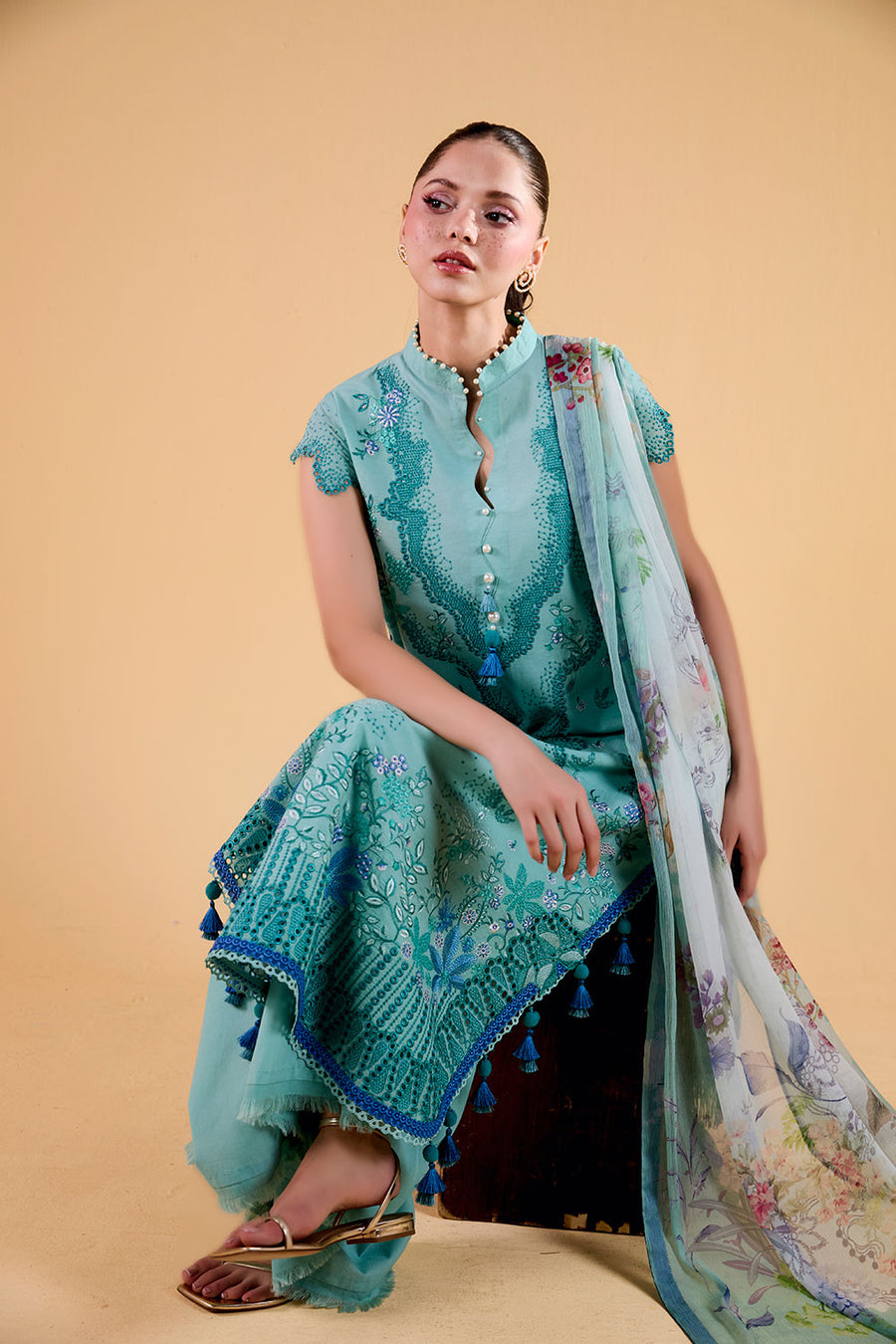 Buy from khaslibaas | sobia nazir VITAL 2026 Vol 2  | 3 piece unstitched embroidered lawn suit for women (design 4B).choose good quality brands like Maria b zainab Chottani Various Pakistani branded dresses summer fabric, elegant design, perfect for casual & formal wear.delivery available in UK, USA, Canada, UAE, Dubai and other countries... 