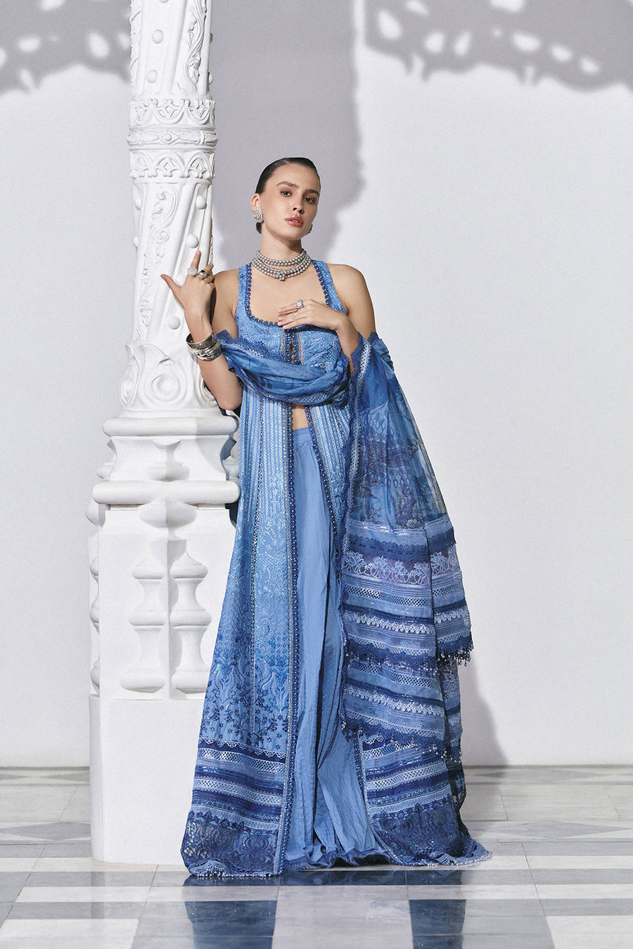 Buy from khaslibaas sobia nazir 3 piece unstitched embroidered lawn suit for women (design 6B).choose good quality brands like Maria b zainab Chottani Various Pakistani branded dresses summer fabric, elegant design, perfect for casual & formal wear.delivery available in UK, USA, Canada, UAE, Dubai and other countries... 