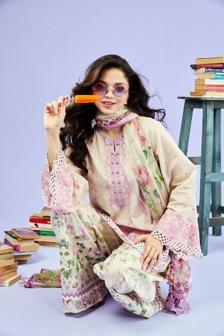 Buy from khaslibaas | sobia nazir VITAL 2026 Vol 2  | 3 piece unstitched embroidered lawn suit for women (design 7B).choose good quality brands like Maria b zainab Chottani Various Pakistani branded dresses summer fabric, elegant design, perfect for casual & formal wear.delivery available in UK, USA, Canada, UAE, Dubai and other countries... 
