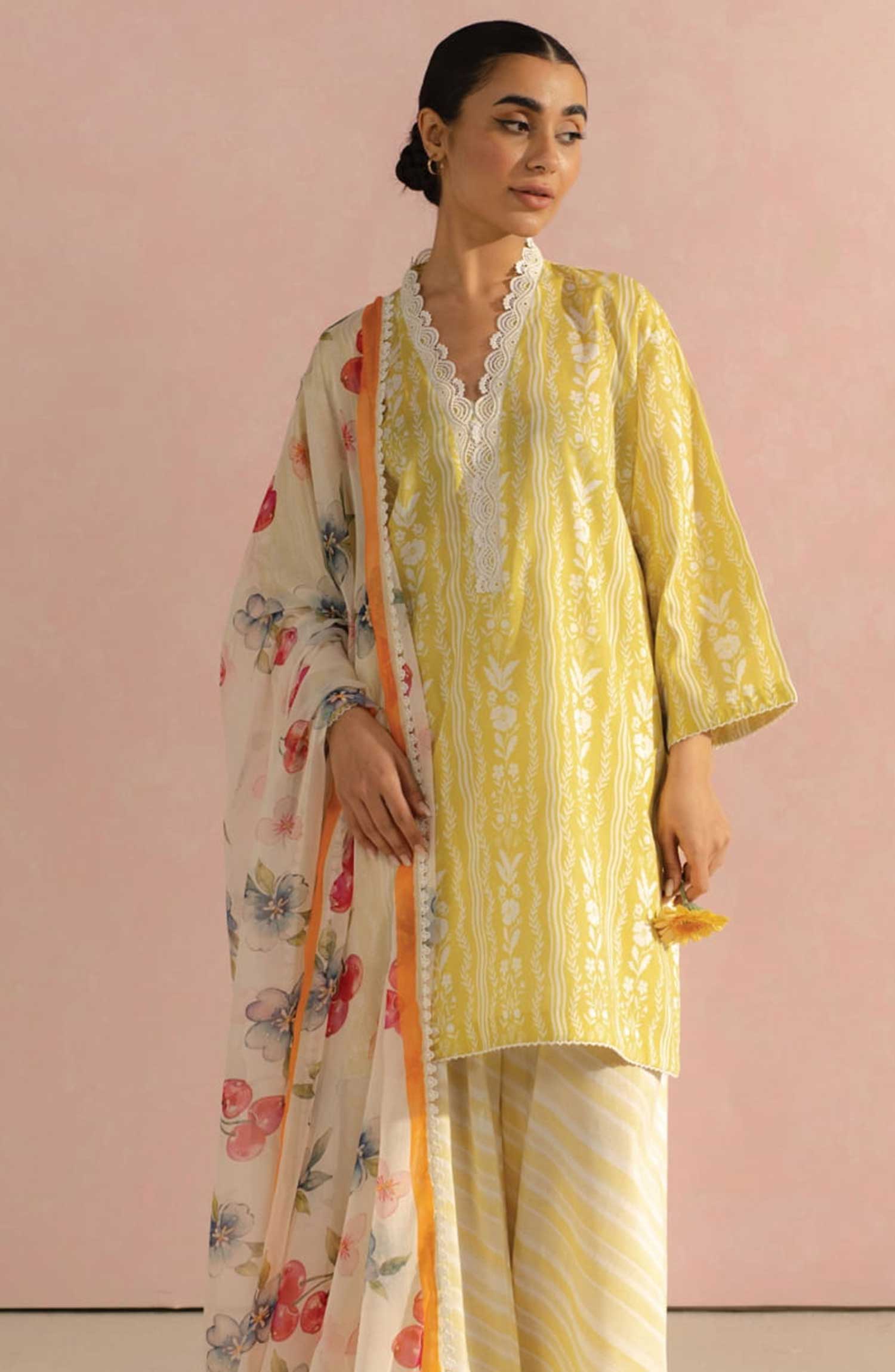 Shop from khaslibaas | Coco by Zara Shahjahan printed Lawn '26 (Amaya D9-A ) .Buy 100% original Designer Suit like Maria b, Sobia Nazir zainab Chottani Various Pakistani brands perfect for casual & formal wear.delivery available in UK, USA, Canada, UAE, Dubai and other countries... 