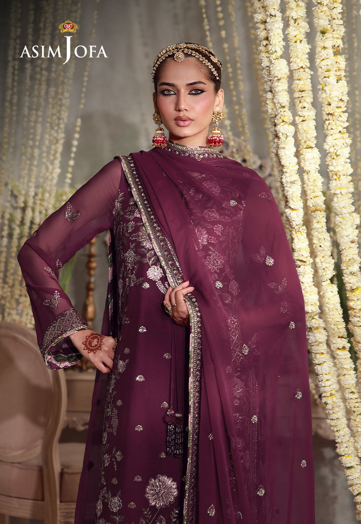 Buy asim jofa AJULFE-11 Embroidered  Suit 3 Pcs Unstitched | Women Summer Dress 2026.choose good quality brands like Maria b zainab Chottani, Hussain Rehar etc... Various Pakistani branded dresses summer fabric, elegant design, perfect for casual & formal wear also shop eid collections from khaslibaas .delivery available in UK, USA, Canada, UAE, Dubai and other countries... 