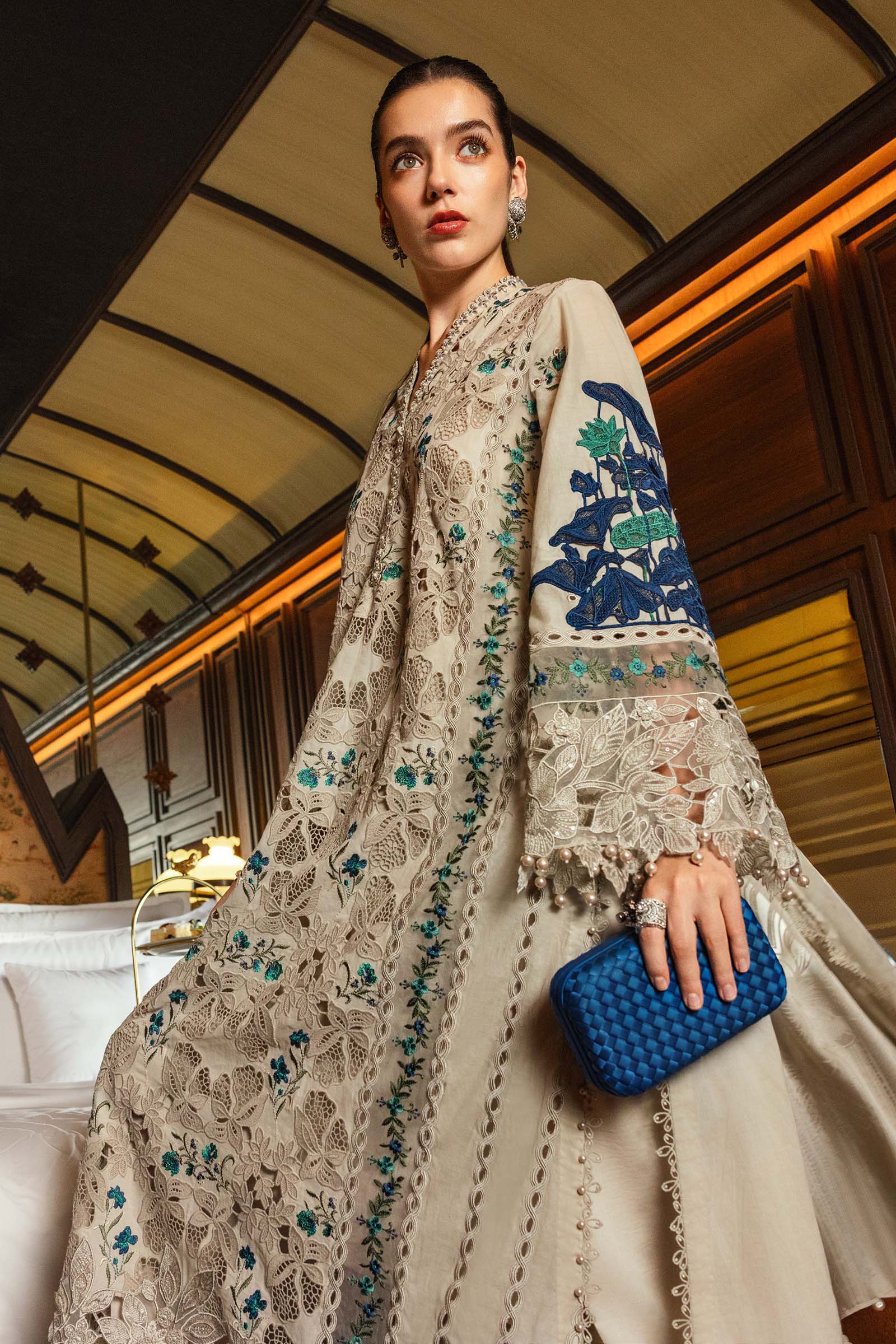 Buy from khaslibaas mariab Luxury lawn Eid II - 3 piece unstitched embroidered lawn suit for women ( D-08).choose good quality brands like Maria b Sobia Nazir Various Pakistani branded dresses summer fabric, elegant design, perfect for casual & formal wear.delivery available in UK, USA,Australia, Canada, UAE, Dubai and other countries... 
