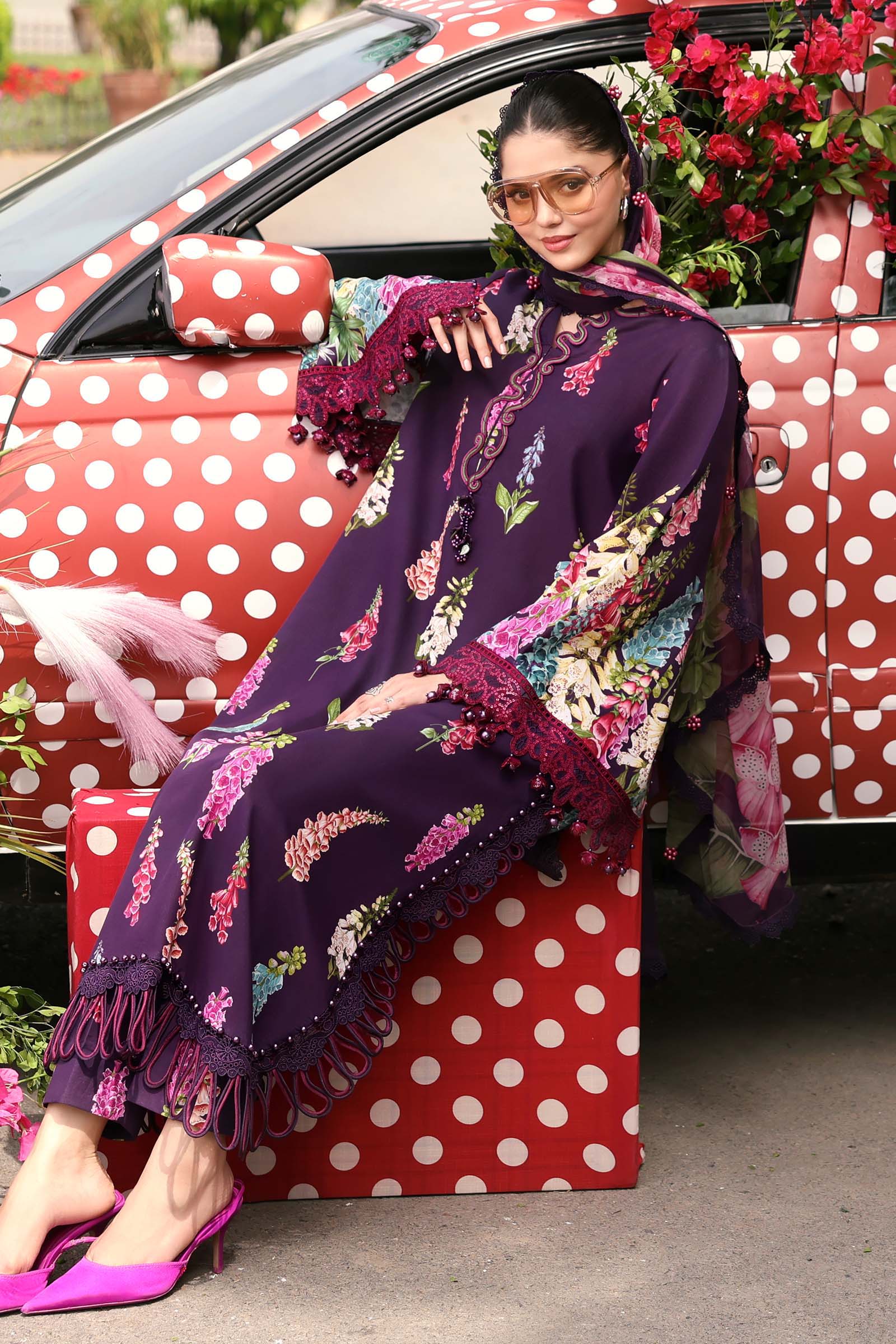 Buy from khaslibaas mariab premium 3 piece unstitched embroidered lawn suit for women (MPT-3005-A).choose good quality brands like Maria b Sobia Nazir Various Pakistani branded dresses summer fabric, elegant design, perfect for casual & formal wear.delivery available in UK, USA, Canada, UAE, Dubai and other countries... 