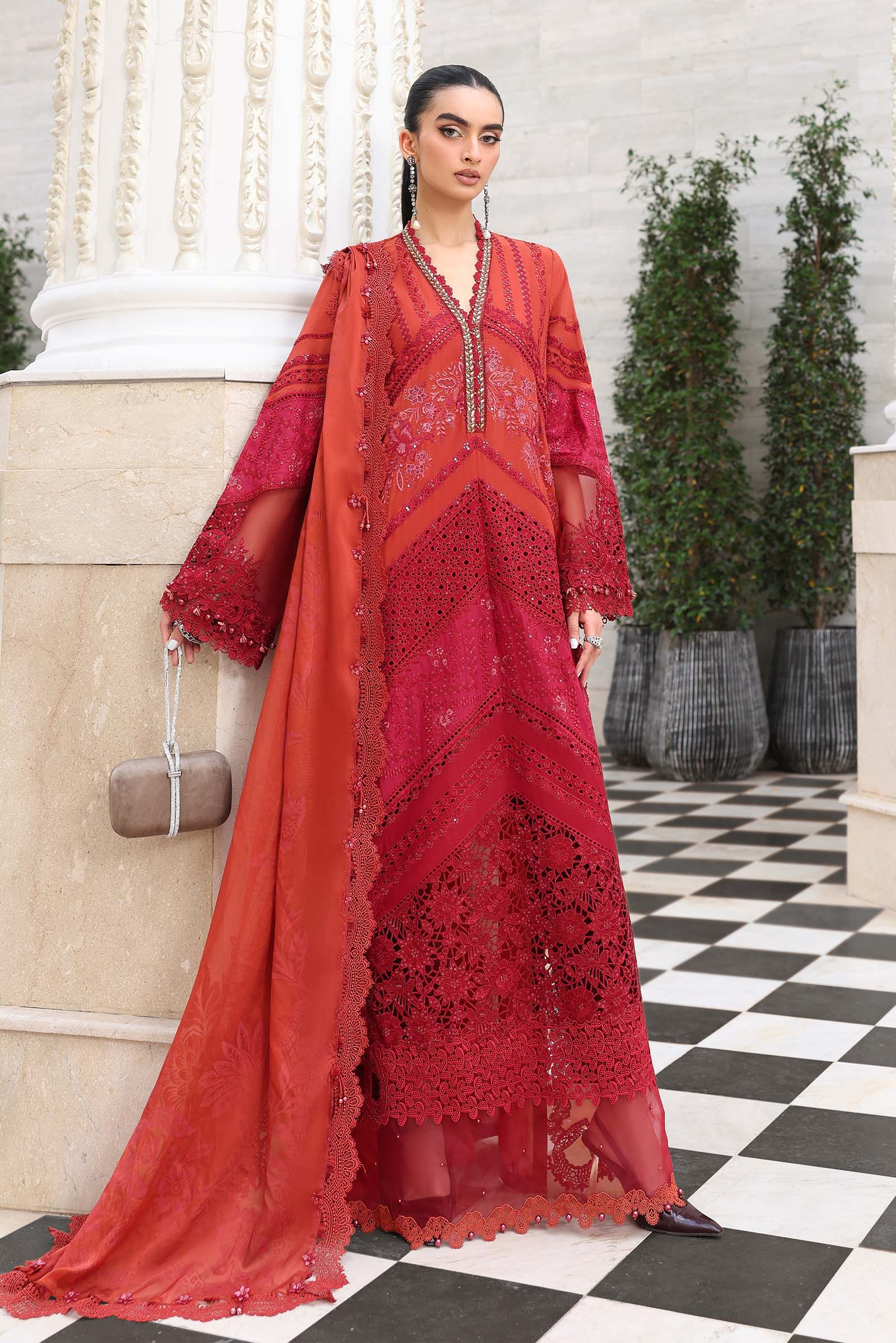 Buy from khaslibaas mariab Luxury lawn Eid II - 3 piece unstitched embroidered lawn suit for women ( D-13).choose good quality brands like Maria b Sobia Nazir Various Pakistani branded dresses summer fabric, elegant design, perfect for casual & formal wear.delivery available in UK, USA,Australia, Canada, UAE, Dubai and other countries... 
