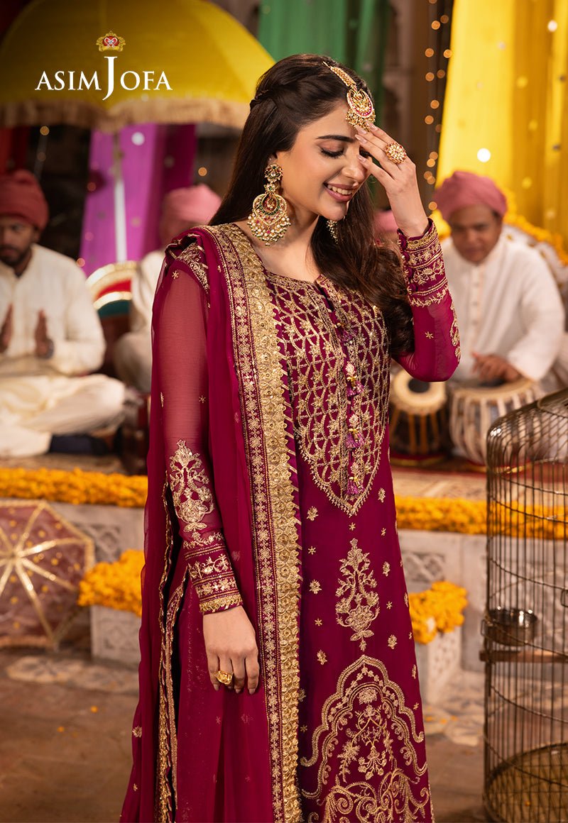 Buy Asim jofa | AJCD-12 EMBROIDERED CHIFFON  | Women FESTIVE Dress 2026.choose good quality brands like Maria b zainab Chottani, Hussain Rehar etc... Various Pakistani branded dresses summer fabric, elegant design, perfect for casual & formal wear also shop eid collections from khaslibaas .delivery available in UK, USA, Canada, UAE, Dubai and other countries... 