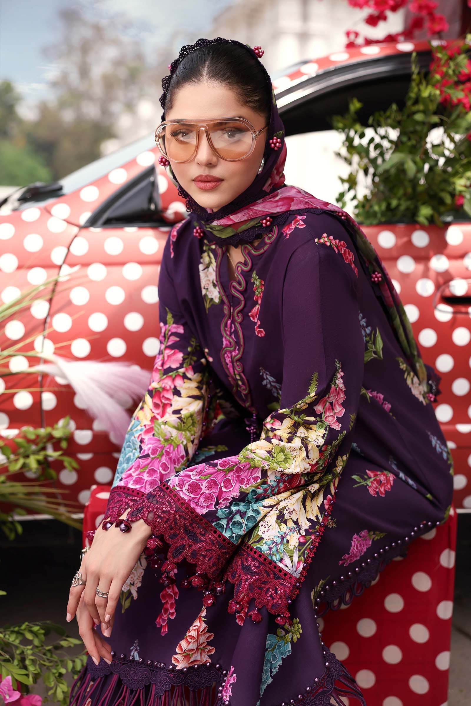 Buy from khaslibaas mariab premium 3 piece unstitched embroidered lawn suit for women (MPT-3005-A).choose good quality brands like Maria b Sobia Nazir Various Pakistani branded dresses summer fabric, elegant design, perfect for casual & formal wear.delivery available in UK, USA, Canada, UAE, Dubai and other countries... 