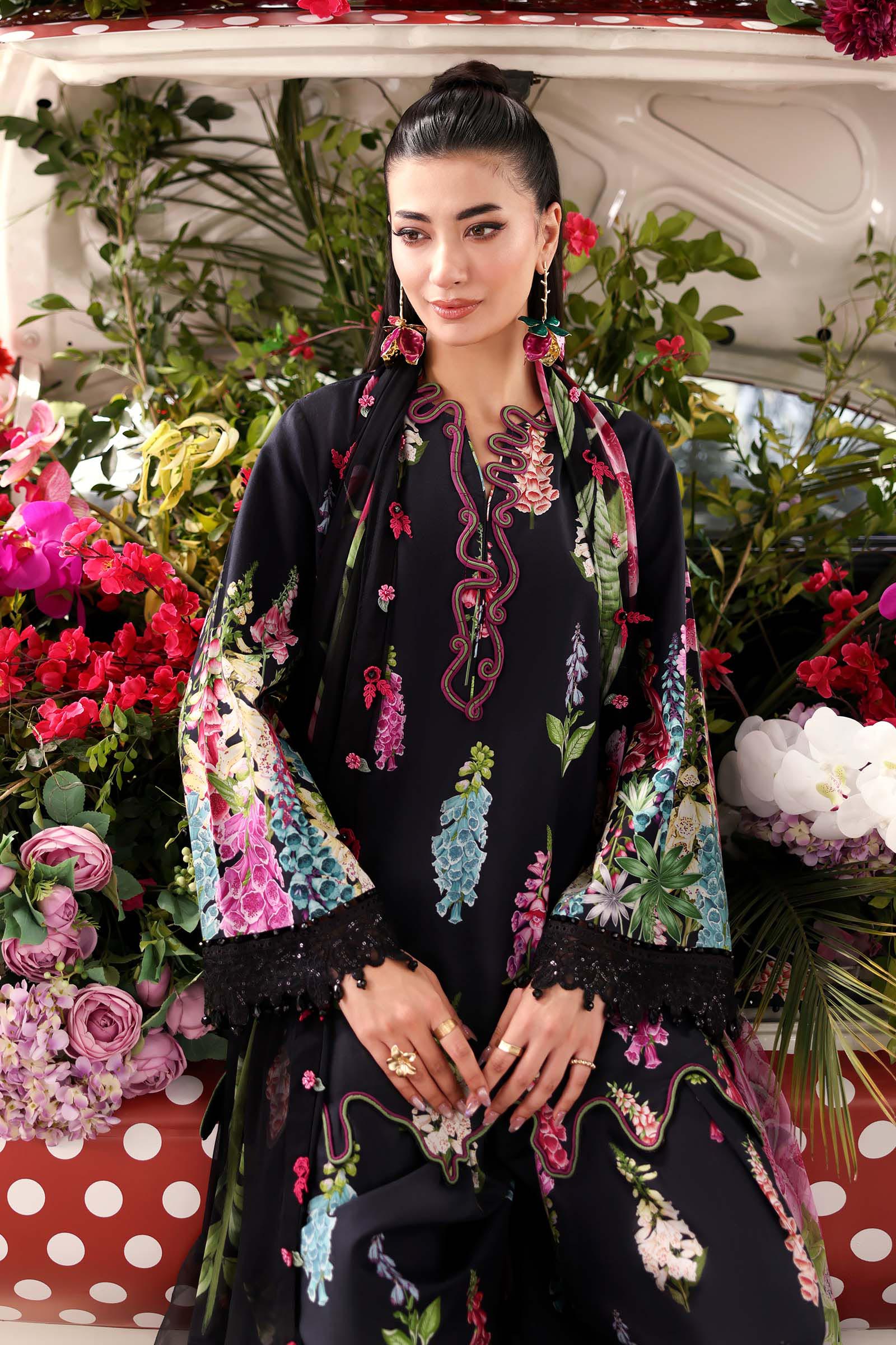 Buy from khaslibaas mariab premium 3 piece unstitched embroidered lawn suit for women (MPT-3005-B).choose good quality brands like Maria b Sobia Nazir Various Pakistani branded dresses summer fabric, elegant design, perfect for casual & formal wear.delivery available in UK, USA, Canada, UAE, Dubai and other countries... 