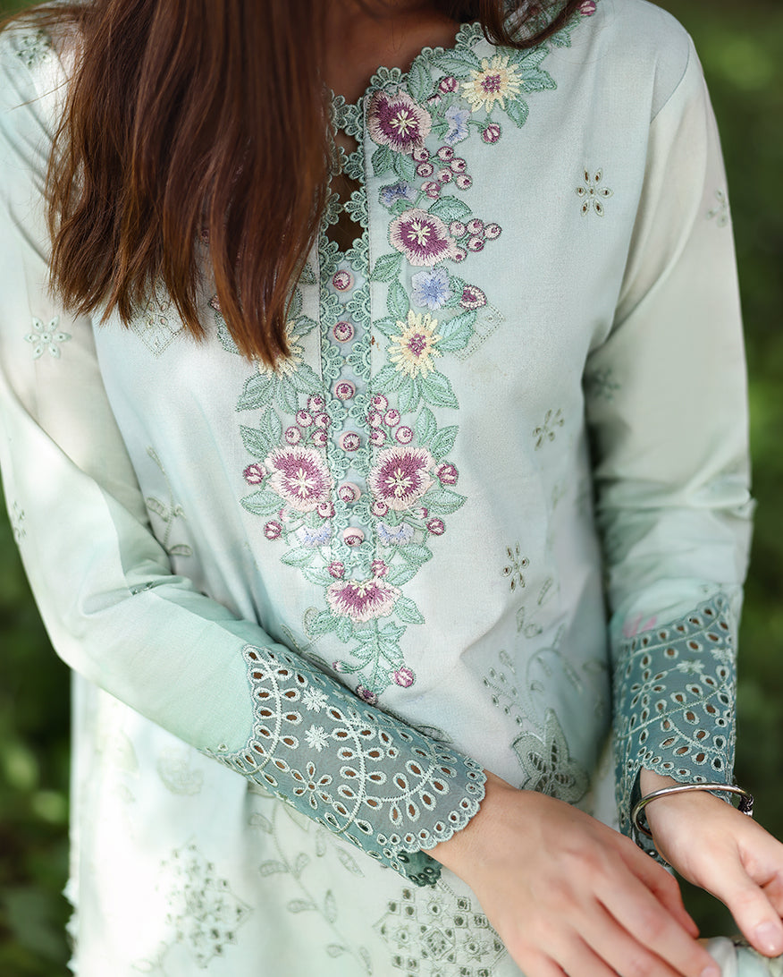 Buy Mushq Solace Ombre Chikankari  Tranquil Muse– Luxury Unstitched Lawn Suit 2026 | Women Summer Dresses 2026.choose good quality brands like Maria b zainab Chottani, Hussain Rehar, sobia nazir, Qalamkar, asim jofa etc... Various Pakistani branded dresses summer fabric, elegant design, perfect for casual & formal wear also shop eid collections from khaslibaas .delivery available in UK, USA, Canada, UAE, Dubai, Australia and other countries... 