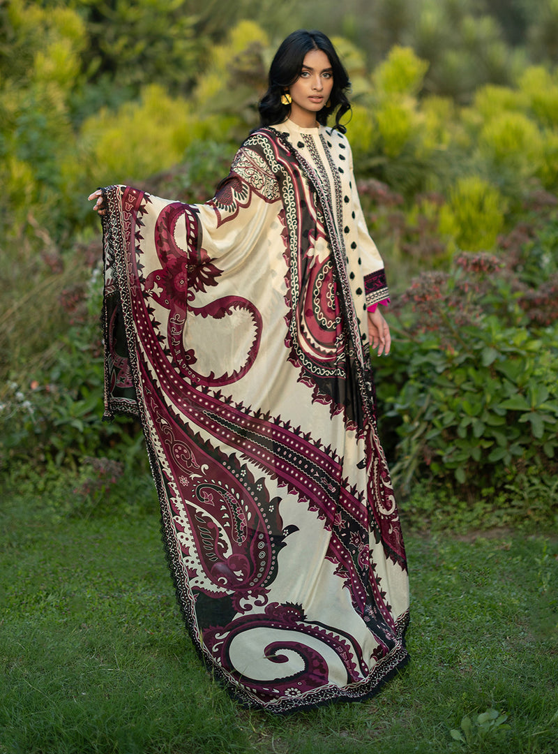 Buy from khaslibaas | ZAINAB CHOTTANI Luxury Lawn '26 | 3 piece unstitched embroidered lawn suit for women (Nour - 09).choose good quality brands like Maria b, Sobia Nazir zainab Chottani Various Pakistani branded dresses summer fabric, elegant design, perfect for casual & formal wear.delivery available in UK, USA, Canada, UAE, Dubai and other countries... 