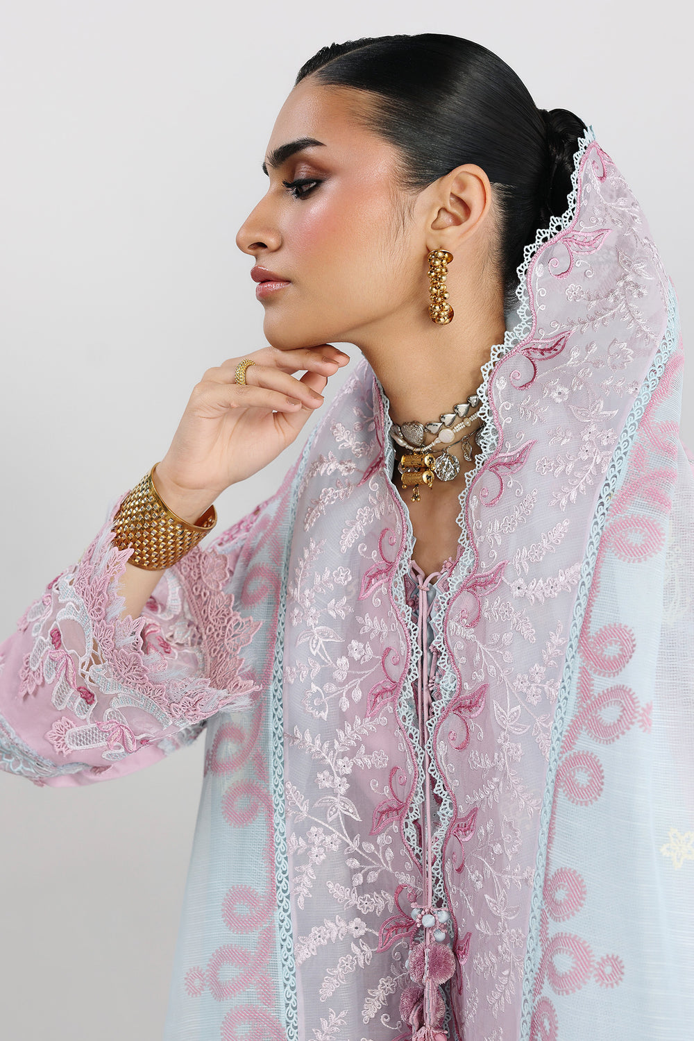 Buy QALAMKAR QFL-02 ISANE Embroidered  Suit 3 Pcs Unstitched | Women Summer Dresses 2026.choose good quality brands like Maria b zainab Chottani, Hussain Rehar, sobia nazir etc... Various Pakistani branded dresses summer fabric, elegant design, perfect for casual & formal wear also shop eid collections from khaslibaas .delivery available in UK, USA, Canada, UAE, Dubai and other countries... 