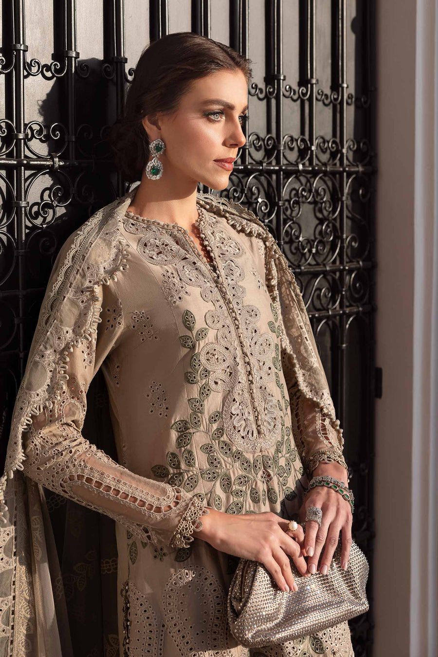 Buy from khaslibaas mariab | Voyage a’Luxe Luxury Lawn '25 - 3 piece unstitched embroidered lawn suit for women ( D-3A).choose good quality brands like Maria b Sobia Nazir Various Pakistani branded dresses summer fabric, elegant design, perfect for casual & formal wear.delivery available in UK, USA,Australia, Canada, UAE, Dubai and other countries... 