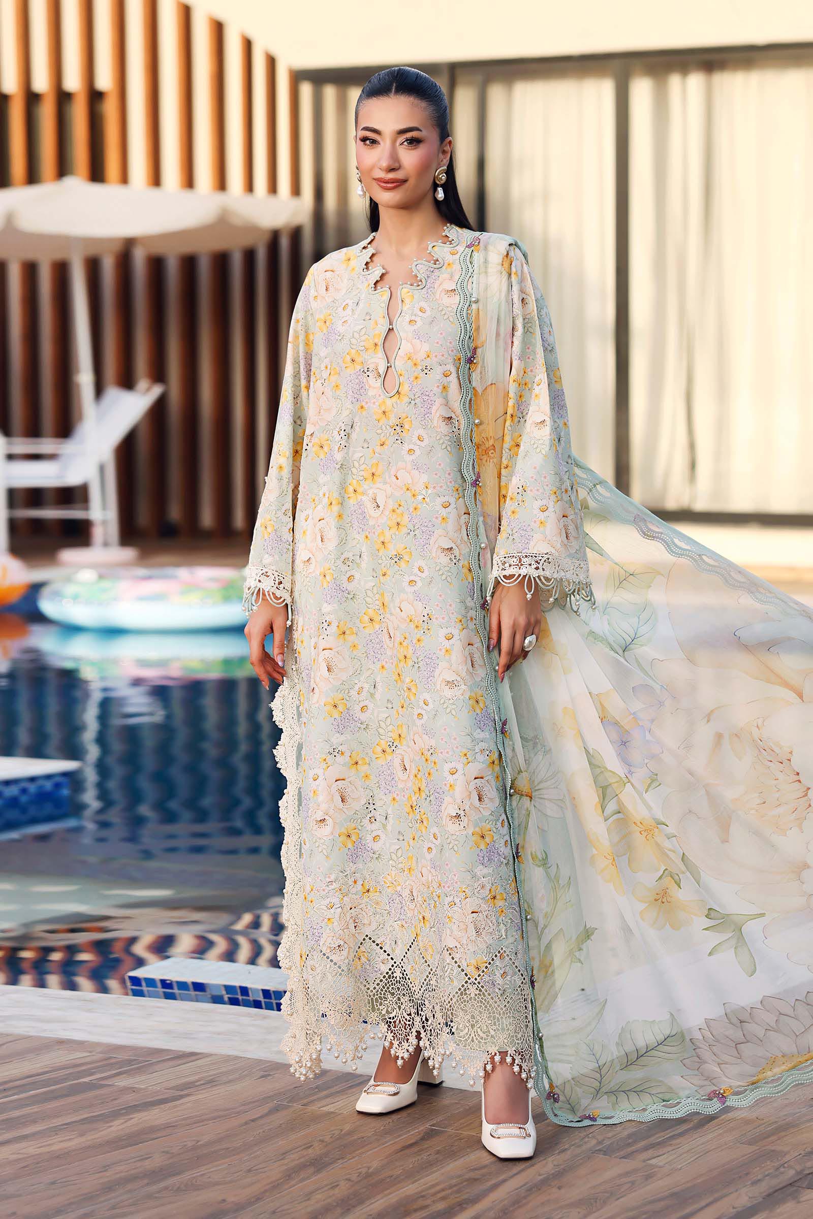 Buy from khaslibaas mariab premium 3 piece unstitched embroidered lawn suit for women (MPT-3007-A).choose good quality brands like Maria b Sobia Nazir Various Pakistani branded dresses summer fabric, elegant design, perfect for casual & formal wear.delivery available in UK, USA, Canada, UAE, Dubai and other countries... 