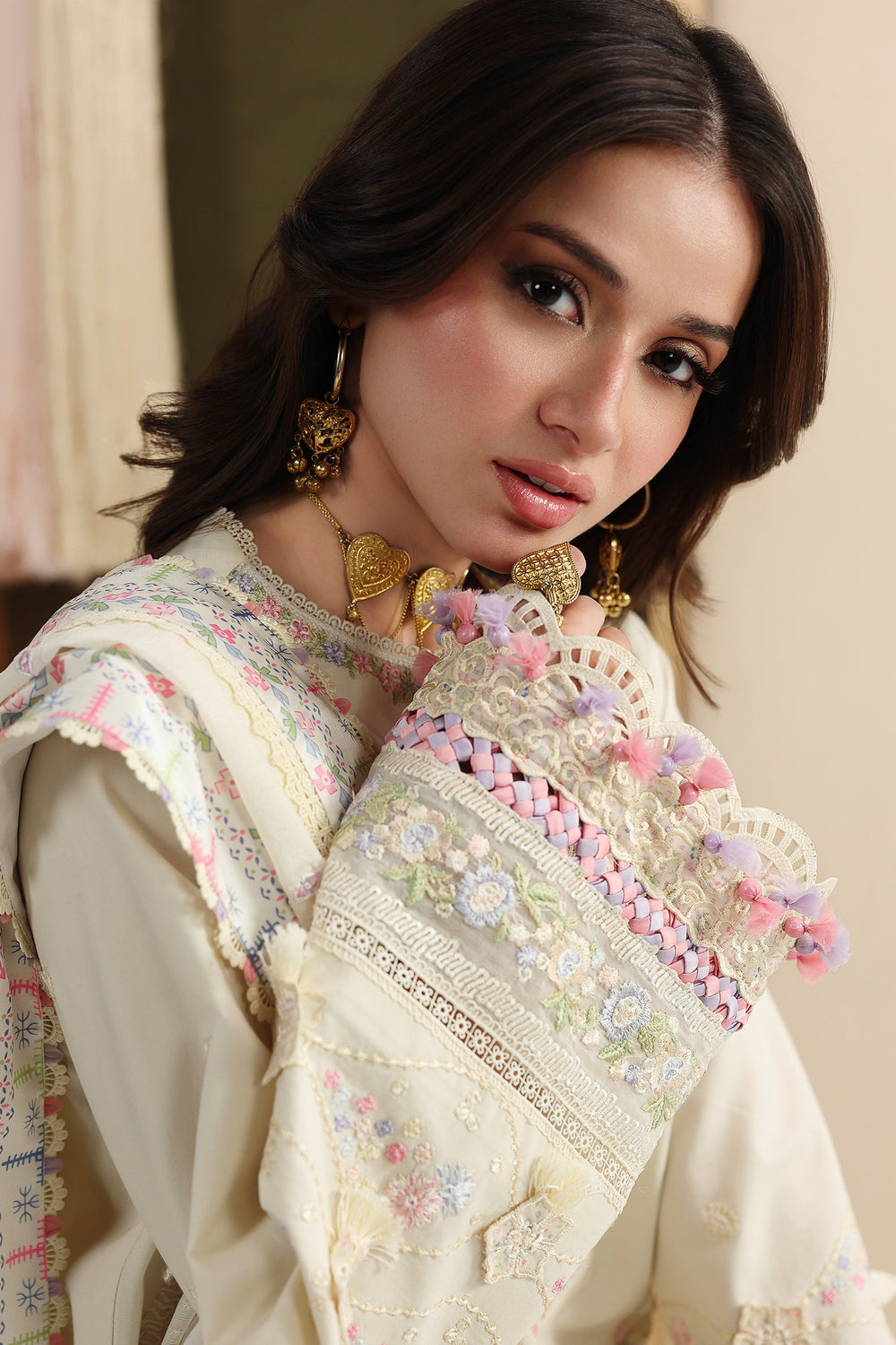 Buy QALAMKAR QFL-01 ELMA Embroidered  Suit 3 Pcs Unstitched | Women Summer Dresses 2026.choose good quality brands like Maria b zainab Chottani, Hussain Rehar, sobia nazir etc... Various Pakistani branded dresses summer fabric, elegant design, perfect for casual & formal wear also shop eid collections from khaslibaas .delivery available in UK, USA, Canada, UAE, Dubai and other countries... 