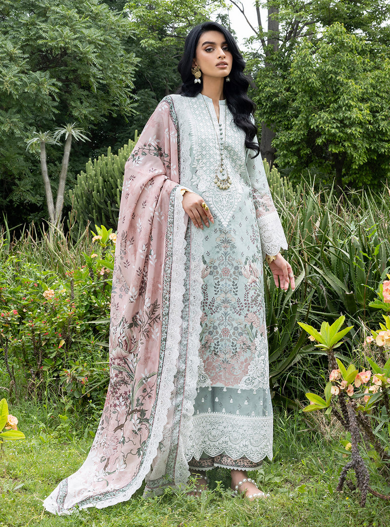 Buy from khaslibaas | ZAINAB CHOTTANI Luxury Lawn '26 | 3 piece unstitched embroidered lawn suit for women (Ivie - 13).choose good quality brands like Maria b, Sobia Nazir zainab Chottani Various Pakistani branded dresses summer fabric, elegant design, perfect for casual & formal wear.delivery available in UK, USA, Canada, UAE, Dubai and other countries... 