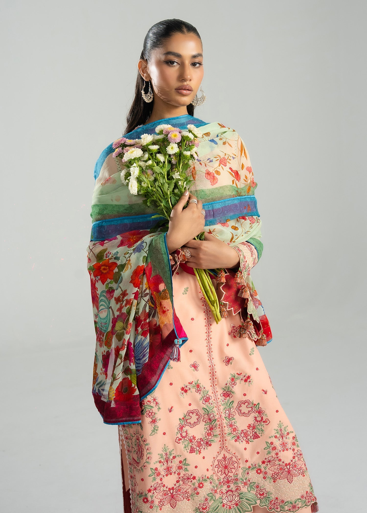 Buy from khaslibaas | Hussain Rehar Zan ss26 | 3 piece unstitched embroidered lawn suit for women (Seftali).choose good quality brands like Maria b, Sobia Nazir zainab Chottani Various Pakistani branded dresses summer fabric, elegant design, perfect for casual & formal wear.delivery available in UK, USA, Canada, UAE, Dubai and other countries... 