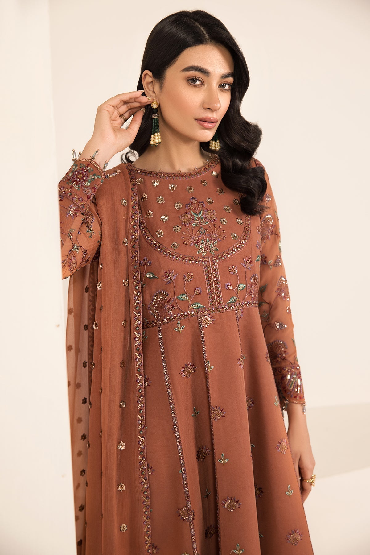 Buy Alizeh Fashion V15D06 Arzou Lamhay Festive Chiffon| Women FESTIVE Dress 2026.choose good quality brands like Maria b zainab Chottani, Hussain Rehar etc... Various Pakistani branded dresses summer fabric, elegant design, perfect for casual & formal wear also shop eid collections from khaslibaas .delivery available in UK, USA, Canada, UAE, Dubai and other countries... 