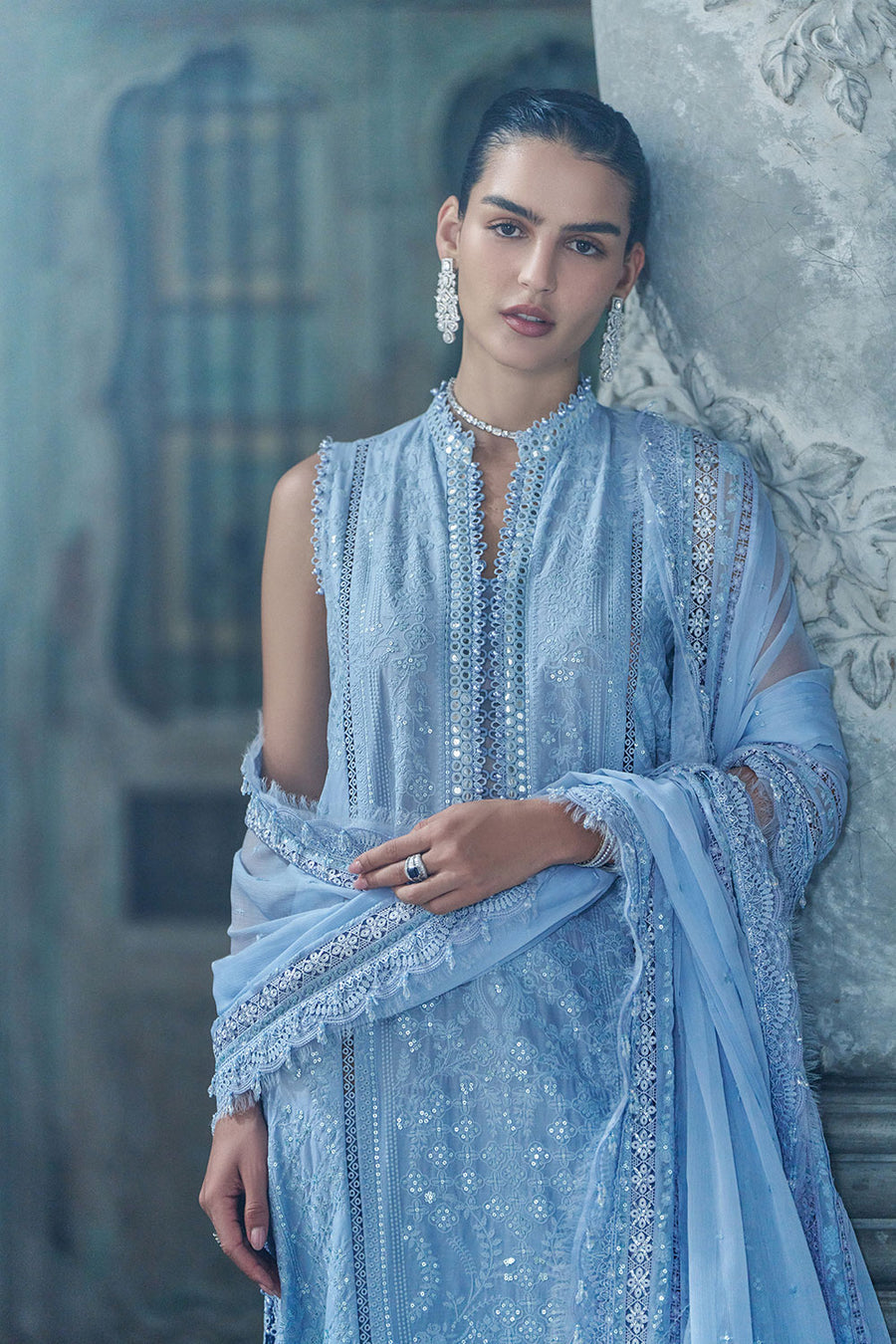 Buy from khaslibaas | sobia nazir Luxury Lawn Eid 2026 | 3 piece unstitched embroidered lawn suit for women (design 2B).choose good quality brands like Maria b zainab Chottani Various Pakistani branded dresses summer fabric, elegant design, perfect for casual & formal wear.delivery available in UK, USA, Canada, UAE, Dubai and other countries... 