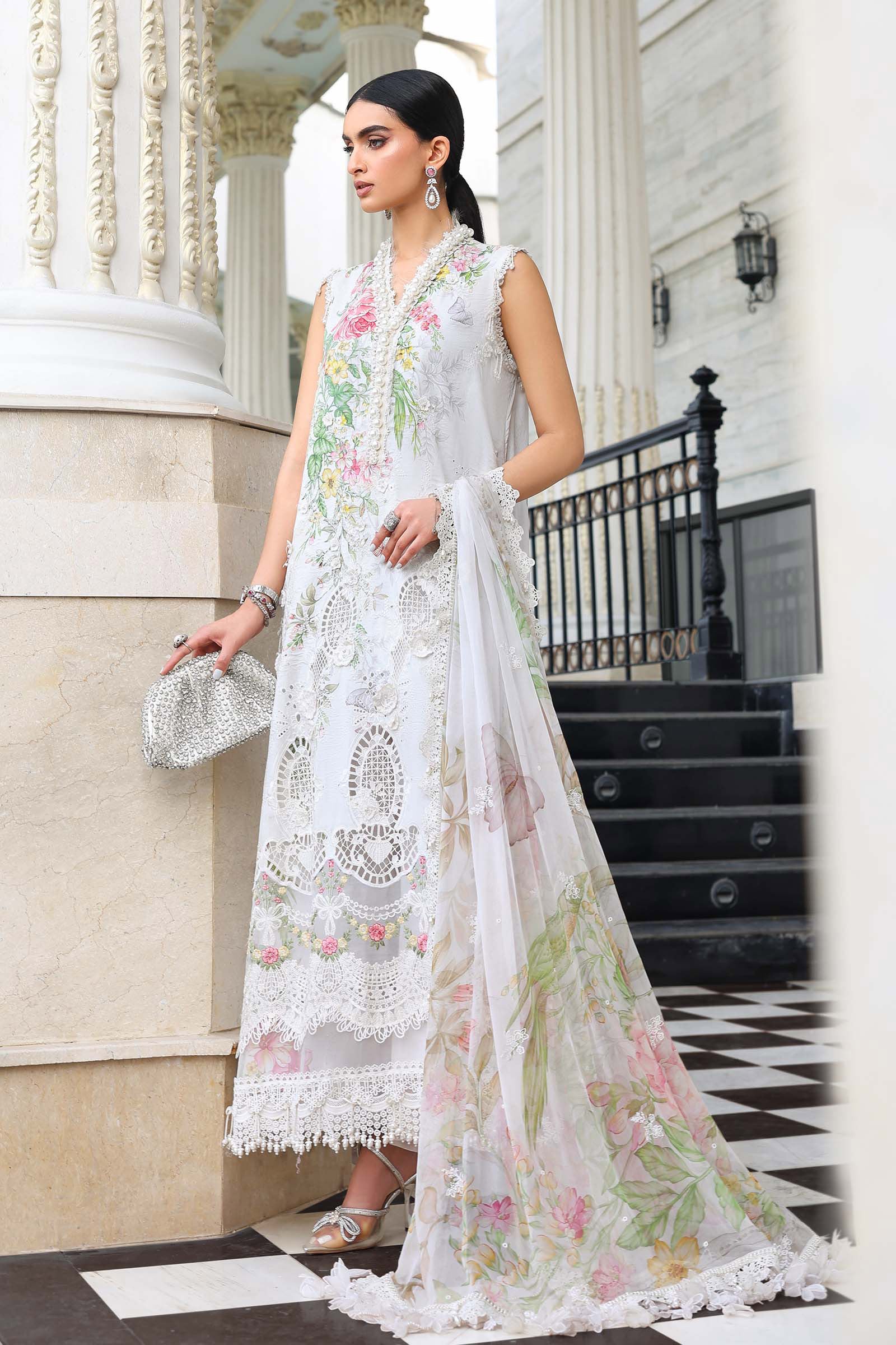 Buy from khaslibaas mariab Luxury lawn Eid II - 3 piece unstitched embroidered lawn suit for women ( D-03).choose good quality brands like Maria b Sobia Nazir Various Pakistani branded dresses summer fabric, elegant design, perfect for casual & formal wear.delivery available in UK, USA,Australia, Canada, UAE, Dubai and other countries... 