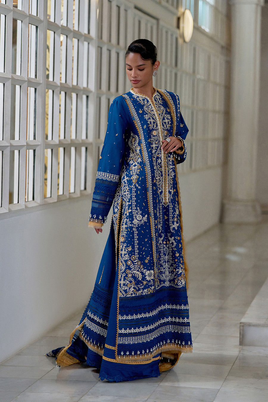Buy from khaslibaas | sobia nazir Luxury Lawn Eid 2026 | 3 piece unstitched embroidered lawn suit for women (design 8A).choose good quality brands like Maria b zainab Chottani Various Pakistani branded dresses summer fabric, elegant design, perfect for casual & formal wear.delivery available in UK, USA, Canada, UAE, Dubai and other countries... 