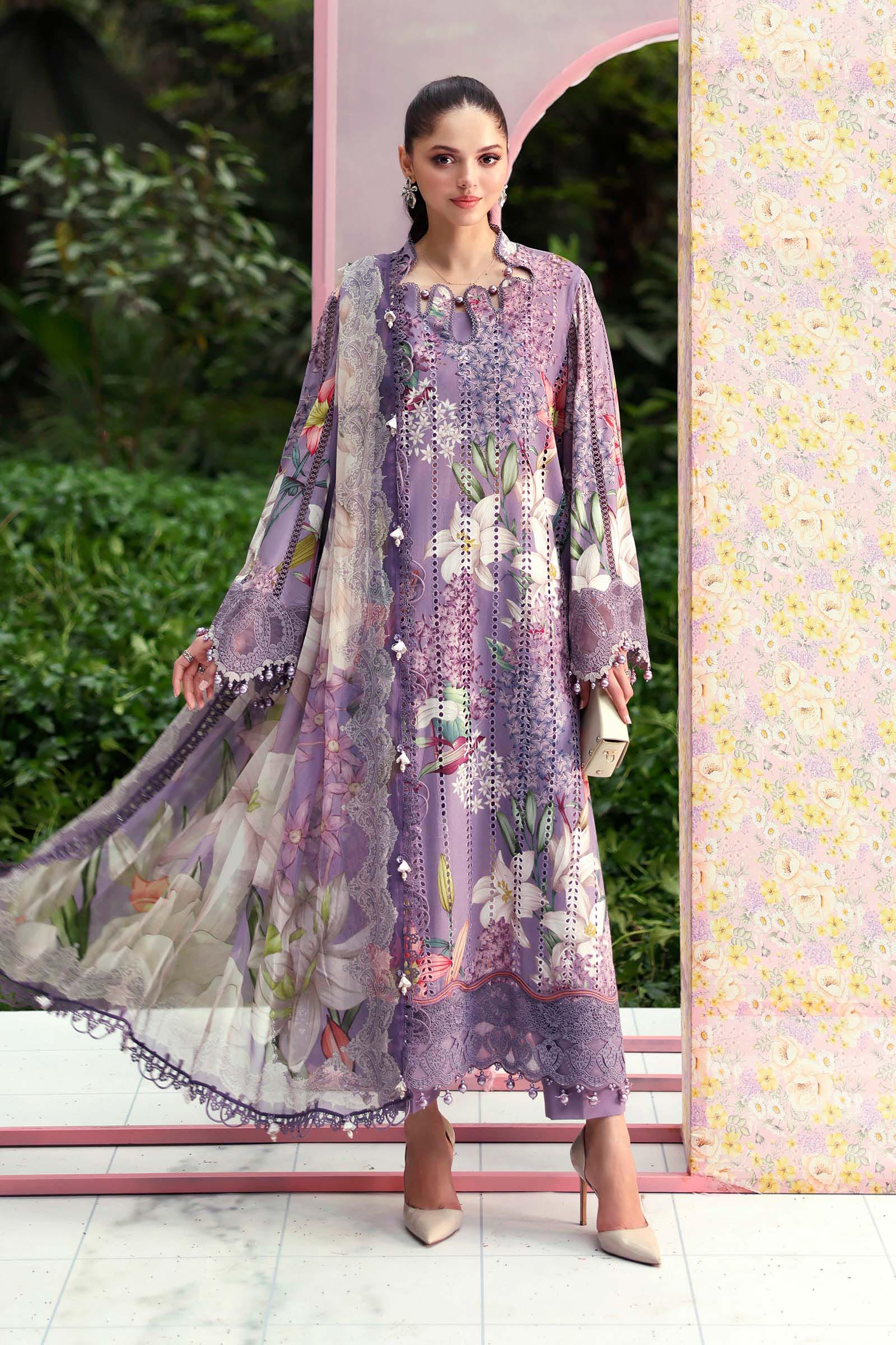 Buy from khaslibaas mariab premium 3 piece unstitched embroidered lawn suit for women (MPT-3006-B).choose good quality brands like Maria b Sobia Nazir Various Pakistani branded dresses summer fabric, elegant design, perfect for casual & formal wear.delivery available in UK, USA, Canada, UAE, Dubai and other countries... 