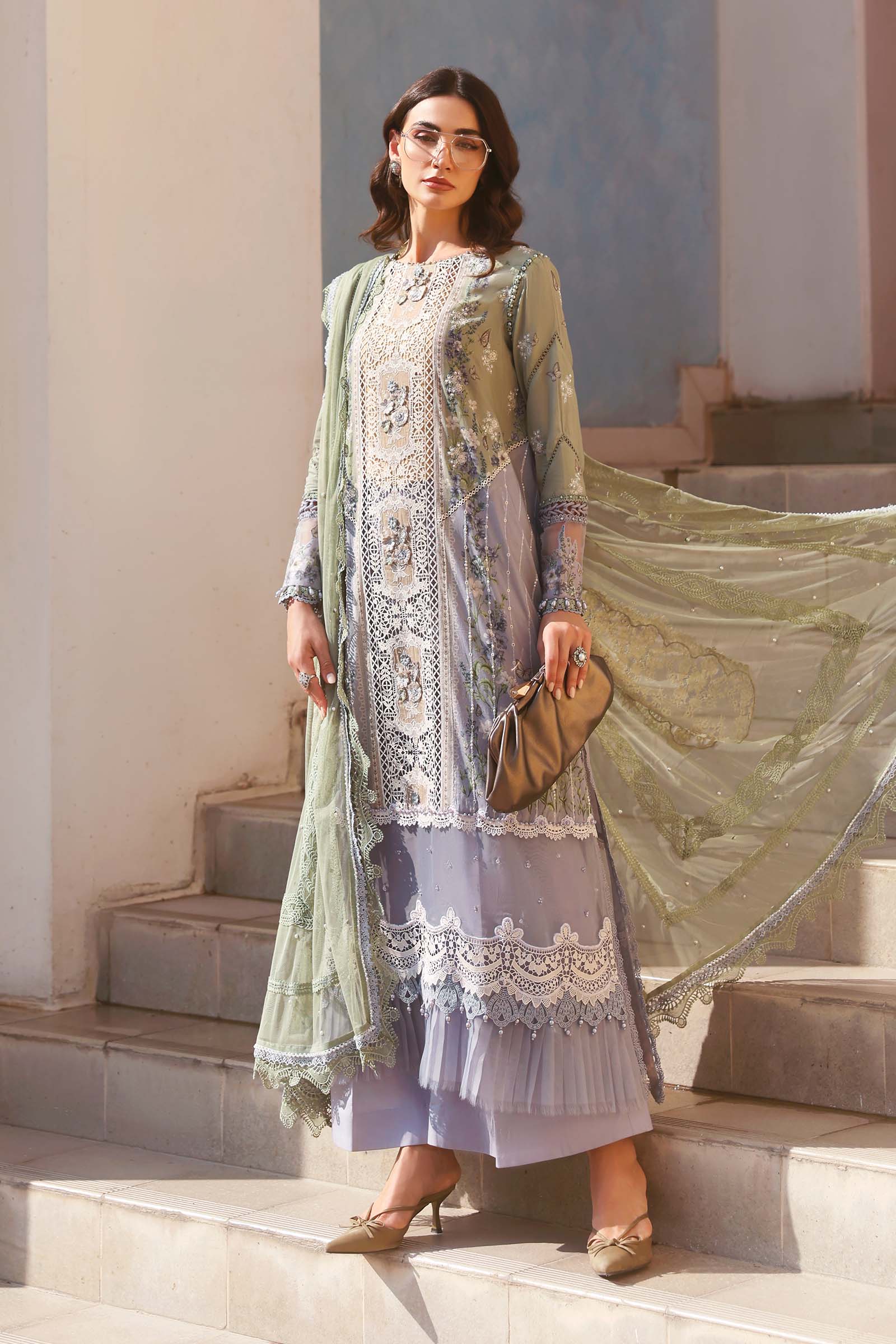 Buy from khaslibaas mariab Luxury 3 piece unstitched embroidered lawn suit for women ( D-2606-B).choose good quality brands like Maria b Sobia Nazir Various Pakistani branded dresses summer fabric, elegant design, perfect for casual & formal wear.delivery available in UK, USA,Australia, Canada, UAE, Dubai and other countries... 