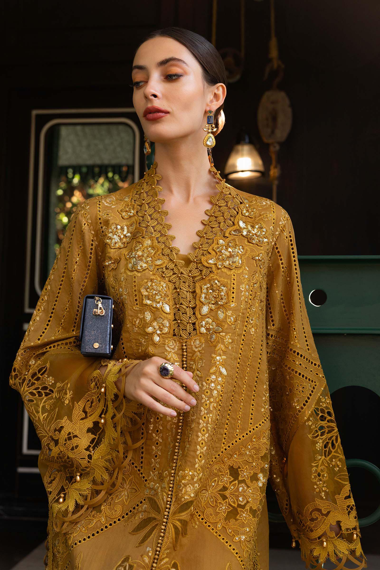 Buy from khaslibaas mariab Luxury lawn Eid II - 3 piece unstitched embroidered lawn suit for women ( D-07).choose good quality brands like Maria b Sobia Nazir Various Pakistani branded dresses summer fabric, elegant design, perfect for casual & formal wear.delivery available in UK, USA,Australia, Canada, UAE, Dubai and other countries... 