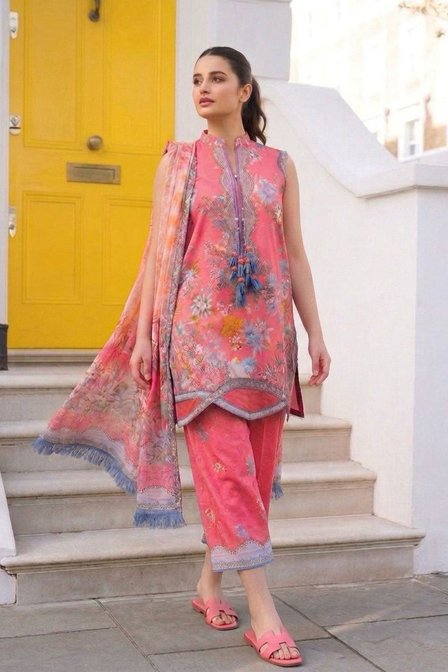Buy SN Prints Design 6B Unstitched Lawn Suit 2026 | Women Summer Collection for women.choose good quality brands like Maria b zainab Chottani, Hussain Rehar etc... Various Pakistani branded dresses summer fabric, elegant design, perfect for casual & formal wear also shop eid collections from khaslibaas .delivery available in UK, USA, Canada, UAE, Dubai and other countries... 
