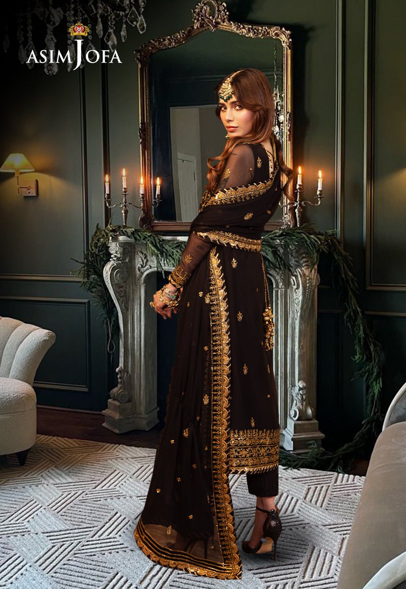 Buy Asim jofa | AJCD-19 EMBROIDERED CHIFFON  | Women FESTIVE Dress 2026.choose good quality brands like Maria b zainab Chottani, Hussain Rehar etc... Various Pakistani branded dresses summer fabric, elegant design, perfect for casual & formal wear also shop eid collections from khaslibaas .delivery available in UK, USA, Canada, UAE, Dubai and other countries... 