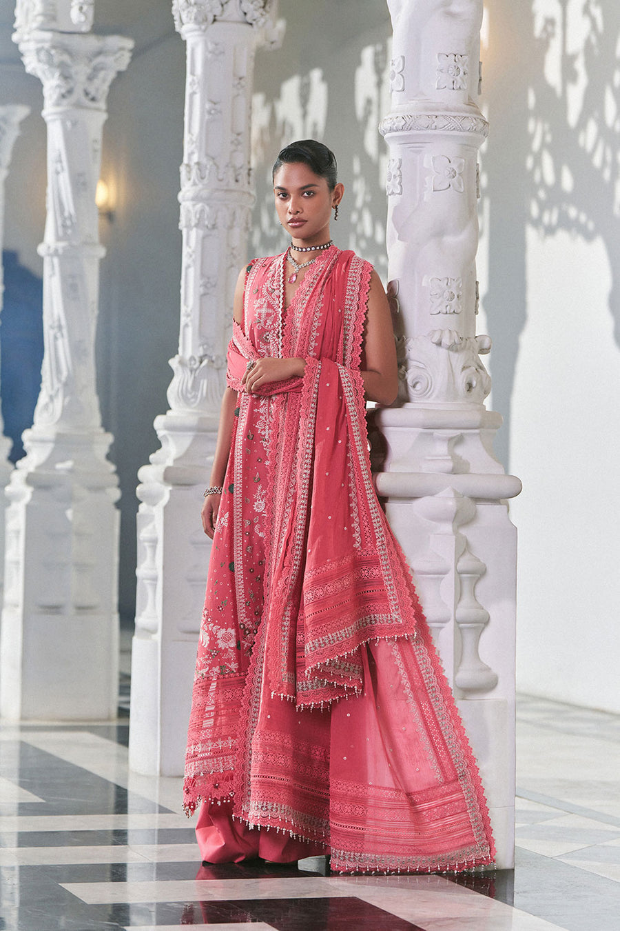 Buy from khaslibaas | sobia nazir Luxury Lawn Eid 2026 | 3 piece unstitched embroidered lawn suit for women (design 8B).choose good quality brands like Maria b zainab Chottani Various Pakistani branded dresses summer fabric, elegant design, perfect for casual & formal wear.delivery available in UK, USA, Canada, UAE, Dubai and other countries... 