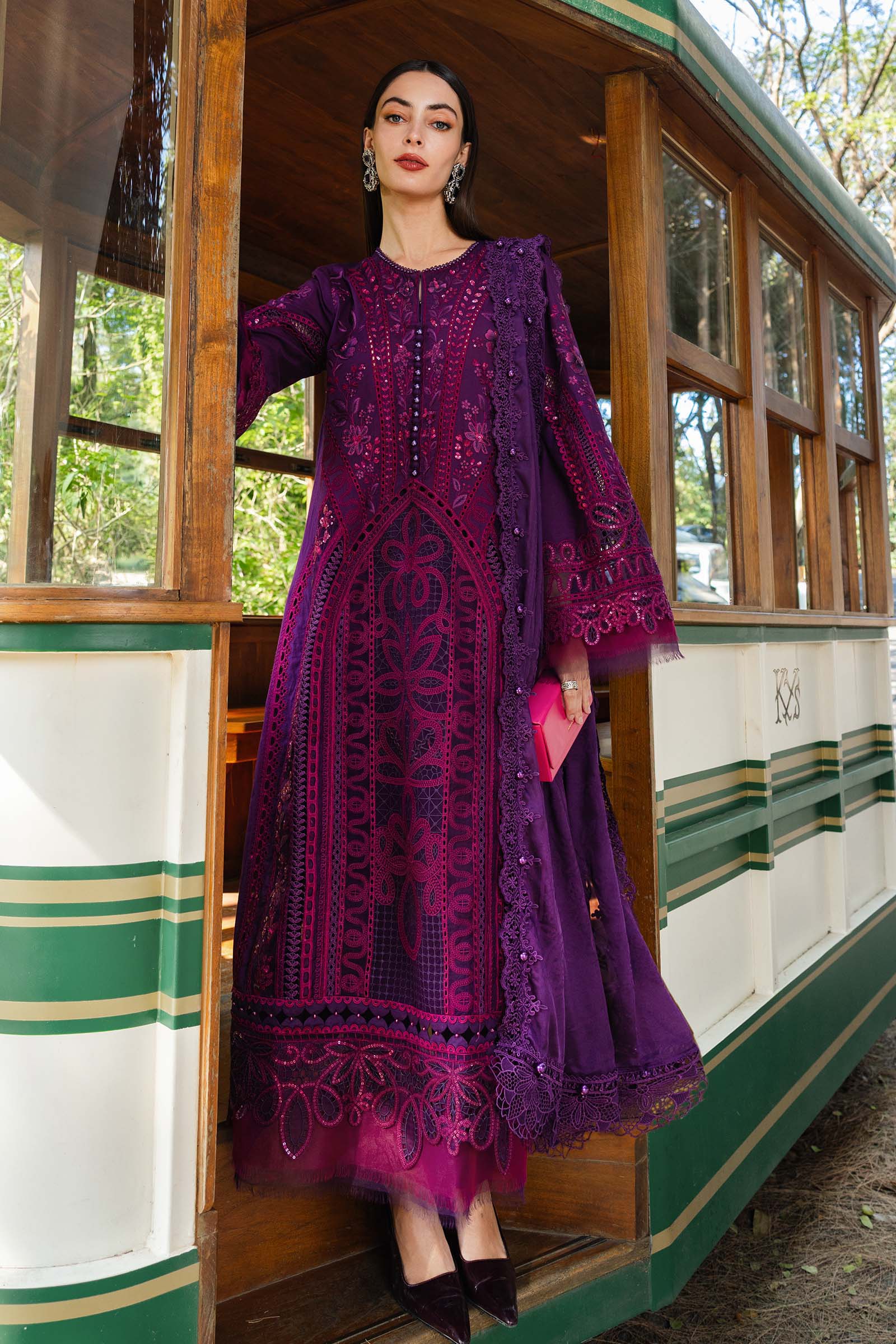 Buy from khaslibaas mariab Luxury lawn Eid II - 3 piece unstitched embroidered lawn suit for women ( D-14).choose good quality brands like Maria b Sobia Nazir Various Pakistani branded dresses summer fabric, elegant design, perfect for casual & formal wear.delivery available in UK, USA,Australia, Canada, UAE, Dubai and other countries... 