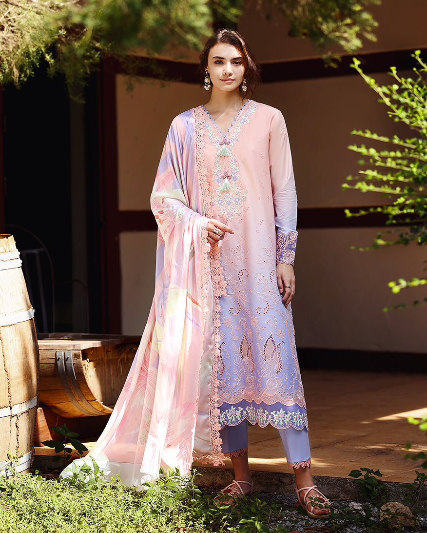 Buy Mushq Solace Ombre Chikankari Morning Veil– Luxury Unstitched Lawn Suit 2026 | Women Summer Dresses 2026.choose good quality brands like Maria b zainab Chottani, Hussain Rehar, sobia nazir, Qalamkar, asim jofa etc... Various Pakistani branded dresses summer fabric, elegant design, perfect for casual & formal wear also shop eid collections from khaslibaas .delivery available in UK, USA, Canada, UAE, Dubai, Australia and other countries... 