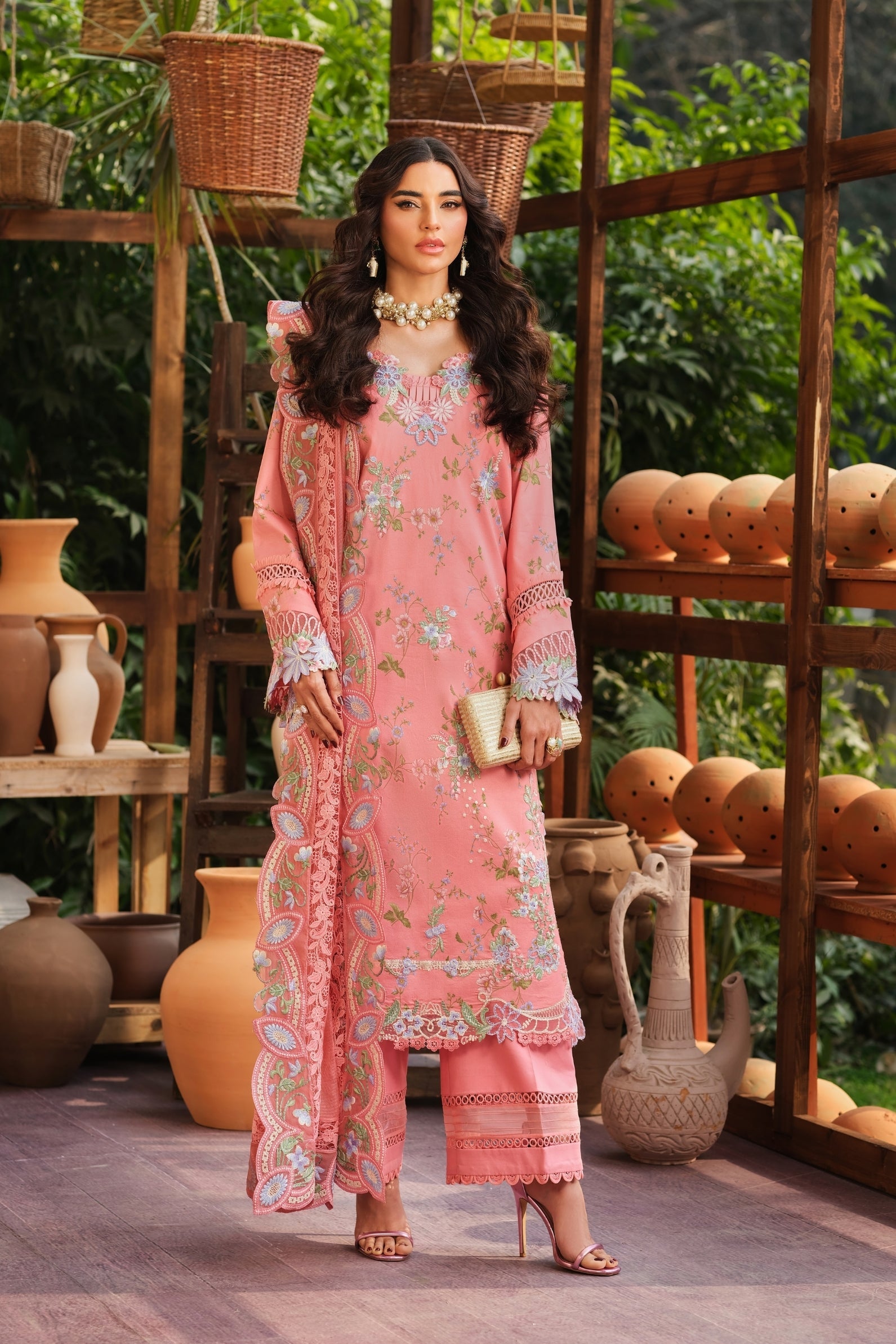 Buy from khaslibaas | Maryam Hussain Luxury Lawn '26 | 3 piece unstitched embroidered lawn suit for women (Dimple).choose good quality brands like Maria b, Sobia Nazir zainab Chottani Various Pakistani branded dresses summer fabric, elegant design, perfect for casual & formal wear.delivery available in UK, USA, Canada, UAE, Dubai and other countries... 