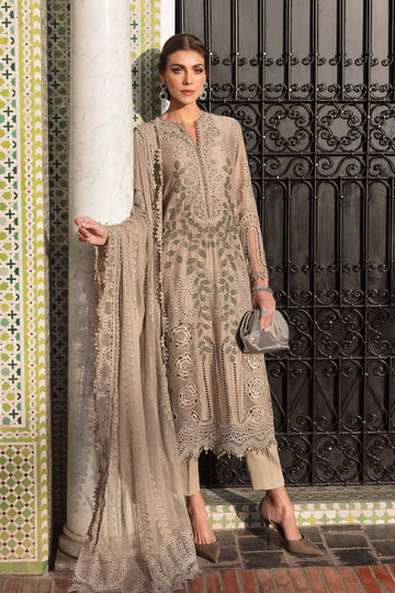 Buy from khaslibaas mariab | Voyage a’Luxe Luxury Lawn '25 - 3 piece unstitched embroidered lawn suit for women ( D-3A).choose good quality brands like Maria b Sobia Nazir Various Pakistani branded dresses summer fabric, elegant design, perfect for casual & formal wear.delivery available in UK, USA,Australia, Canada, UAE, Dubai and other countries... 